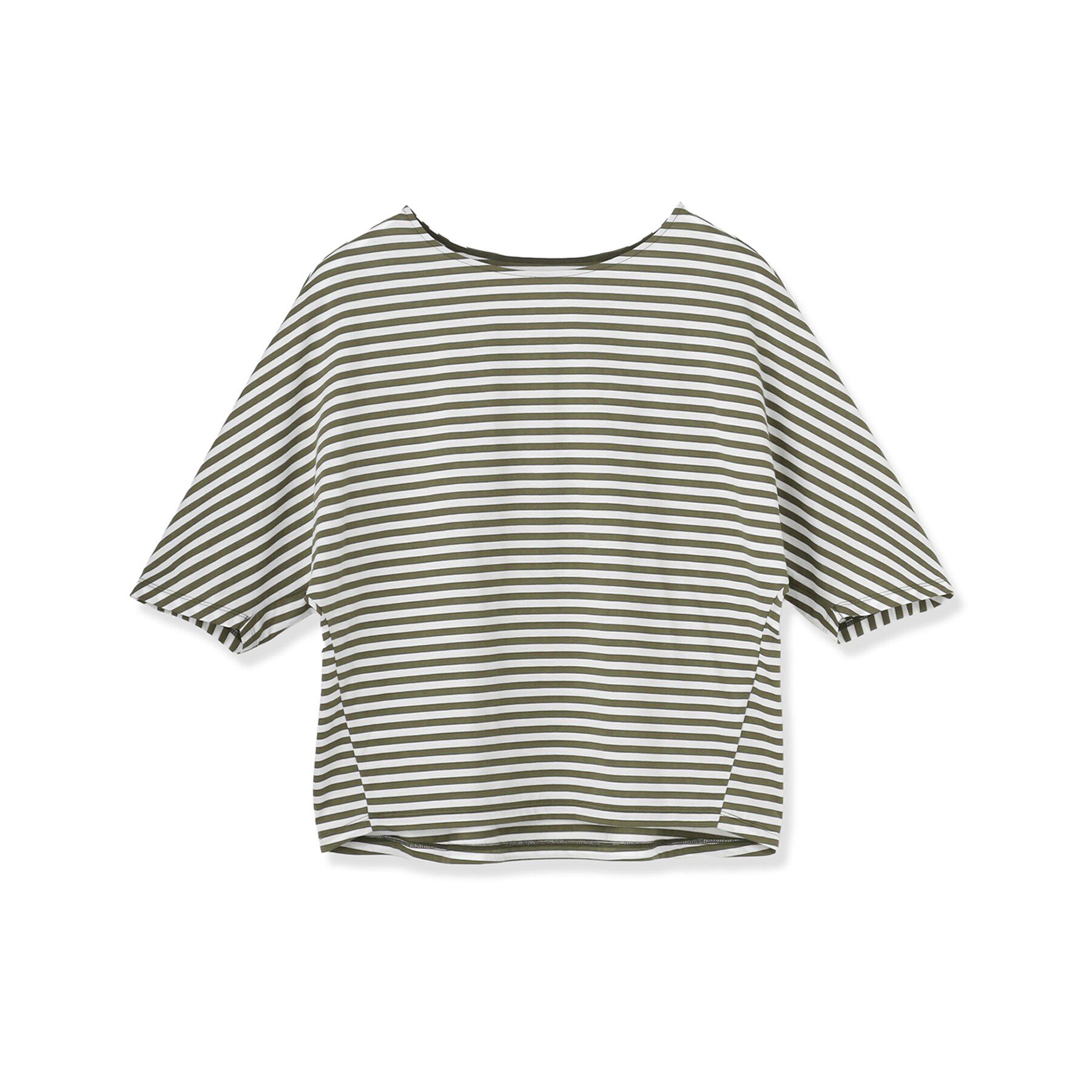 INDIVI「【体型カバー】ボーダードルマントップス」|Tシャツ・カットソー|