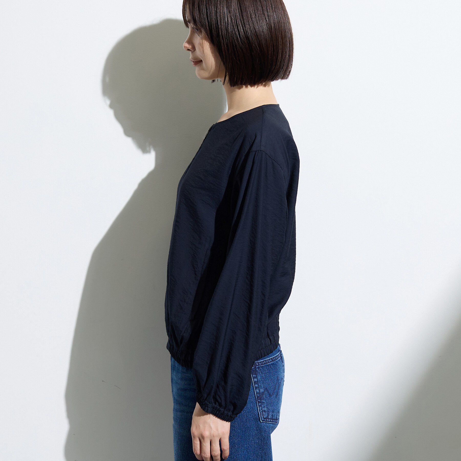INDIVI「【キレイめ】シンプルノーカラーブルゾン」|ブルゾン・スタジャン|