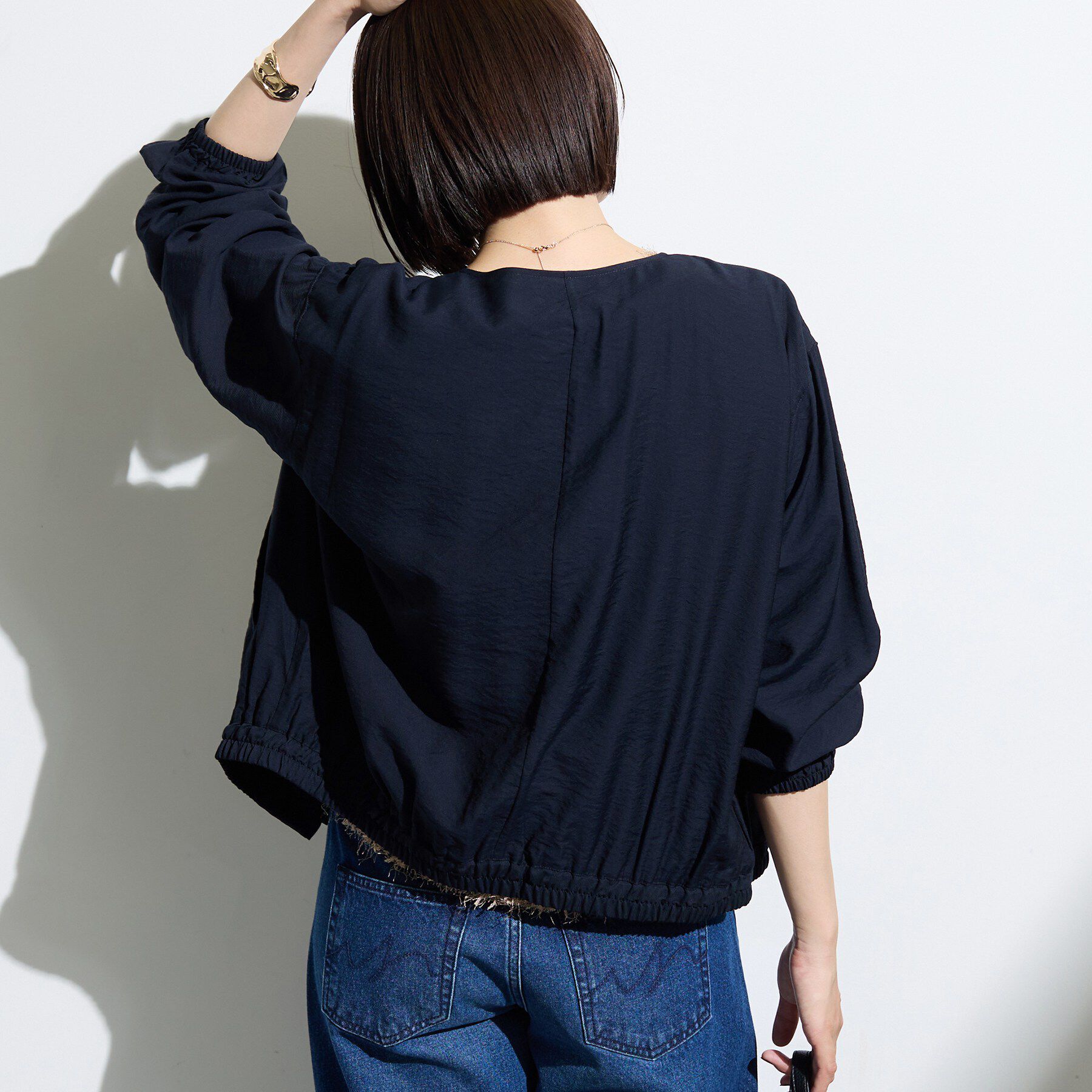 INDIVI「【キレイめ】シンプルノーカラーブルゾン」|ブルゾン・スタジャン|
