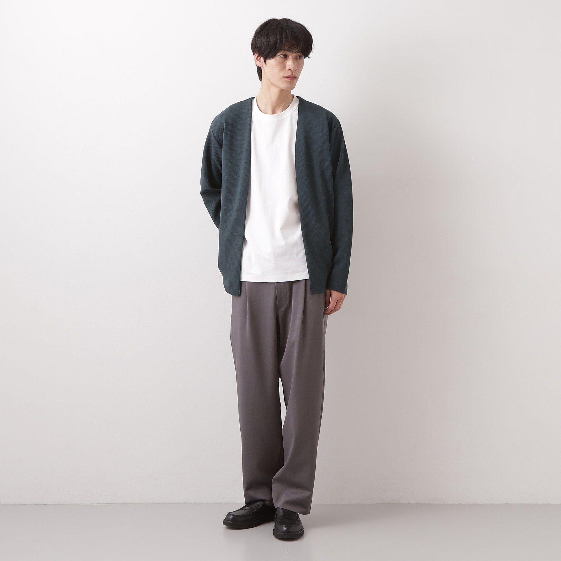 THE SHOP TK「【2点セット】カーディガン＋半袖Tシャツ 洗濯機OK」|カーディガン|