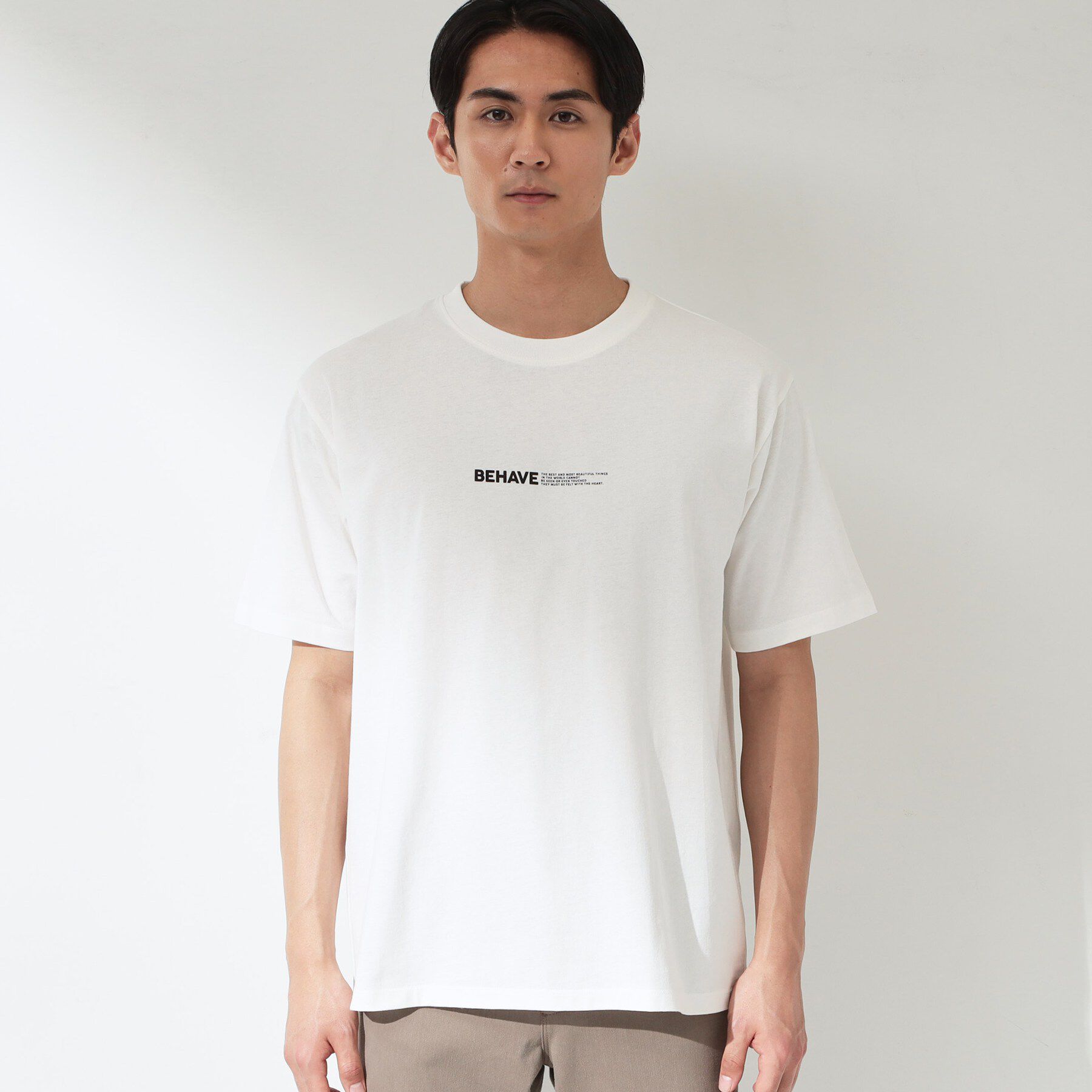 THE SHOP TK「【なめらかでソフトな肌触り】ロゴ コットン半袖Tシャツ 洗濯機OK」|Tシャツ・カットソー|