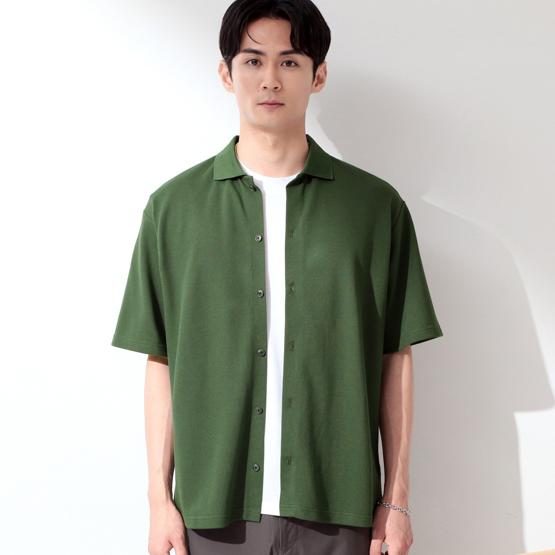 THE SHOP TK「【半袖シャツ＋インナー セットアイテム】カノコ半袖シャツ＆半袖Tシャツ」|カーディガン|