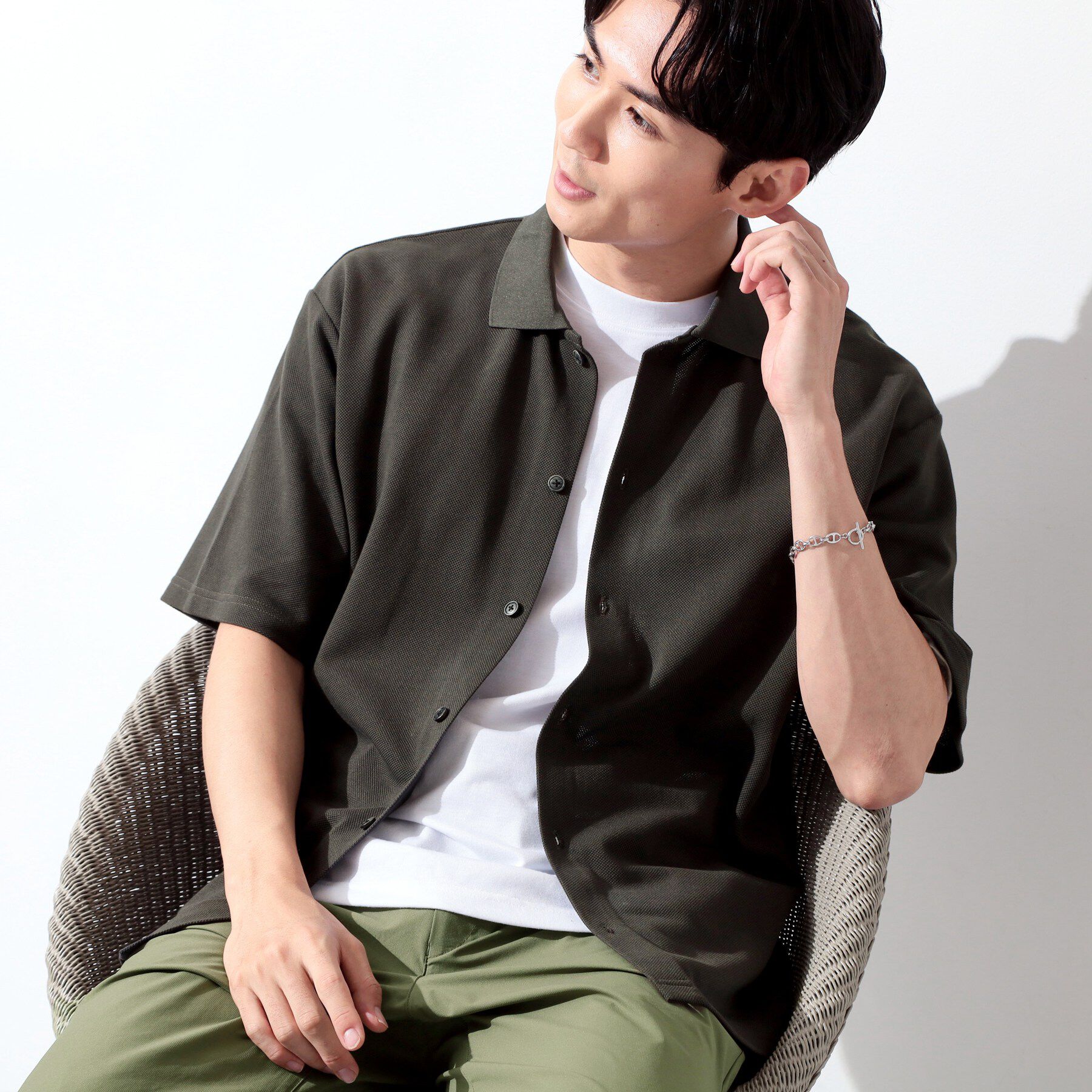 THE SHOP TK「【半袖シャツ＋インナー セットアイテム】カノコ半袖シャツ＆半袖Tシャツ」|カーディガン|