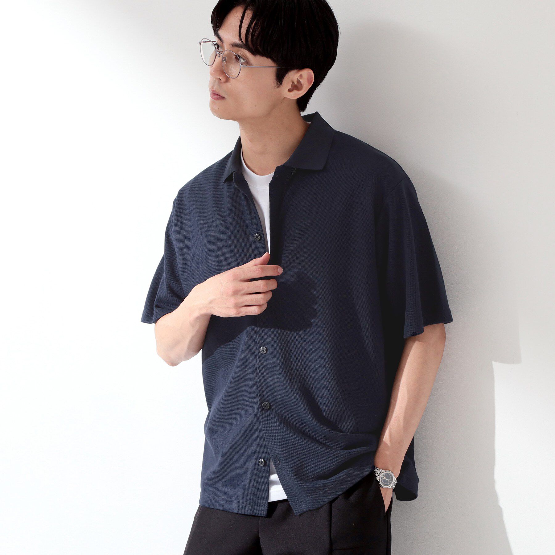 THE SHOP TK「【半袖シャツ＋インナー セットアイテム】カノコ半袖シャツ＆半袖Tシャツ」|カーディガン|