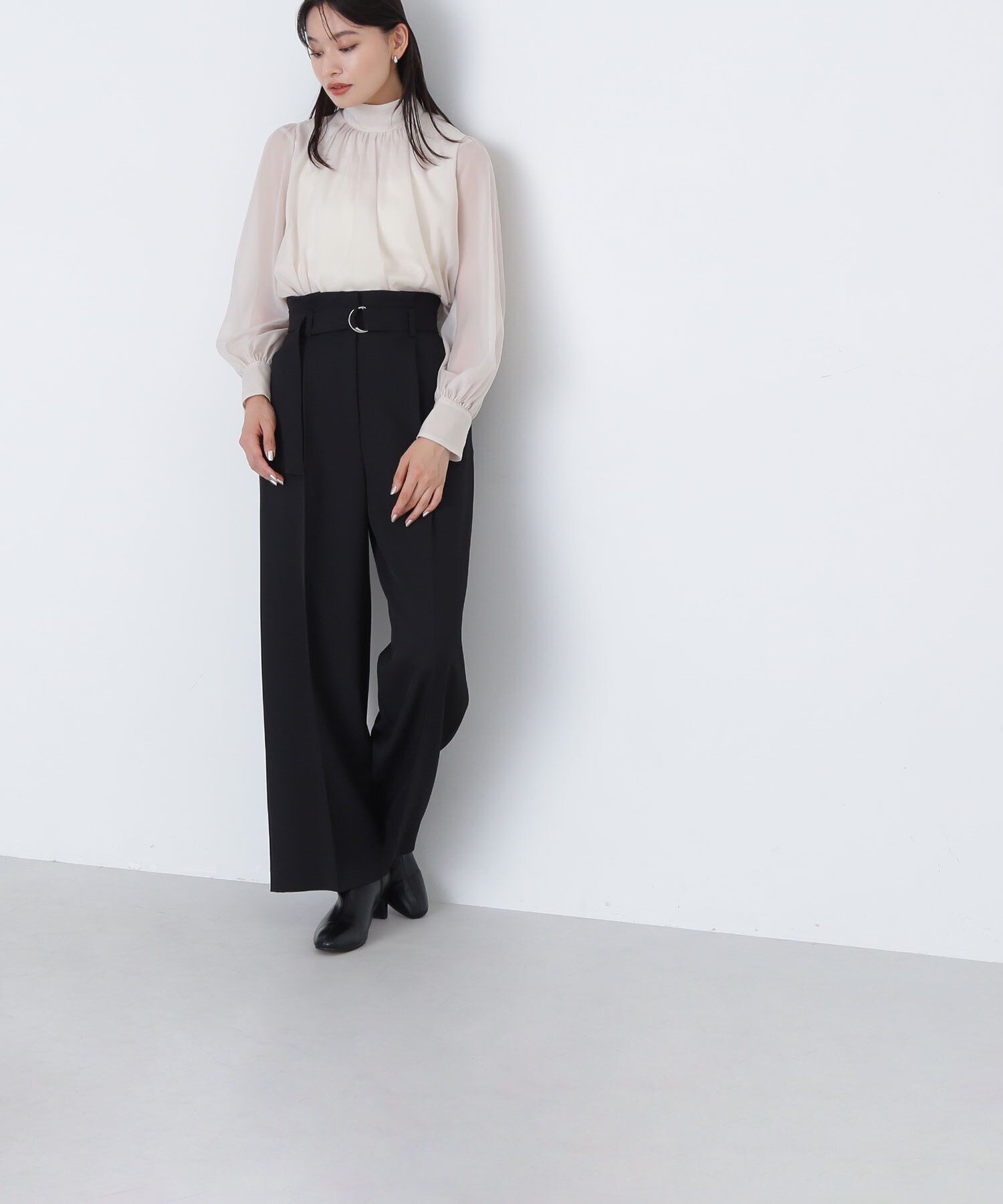  「＜クリアツイルセットアップシリーズ＞ベルテッドワイドパンツ」|その他|クロ