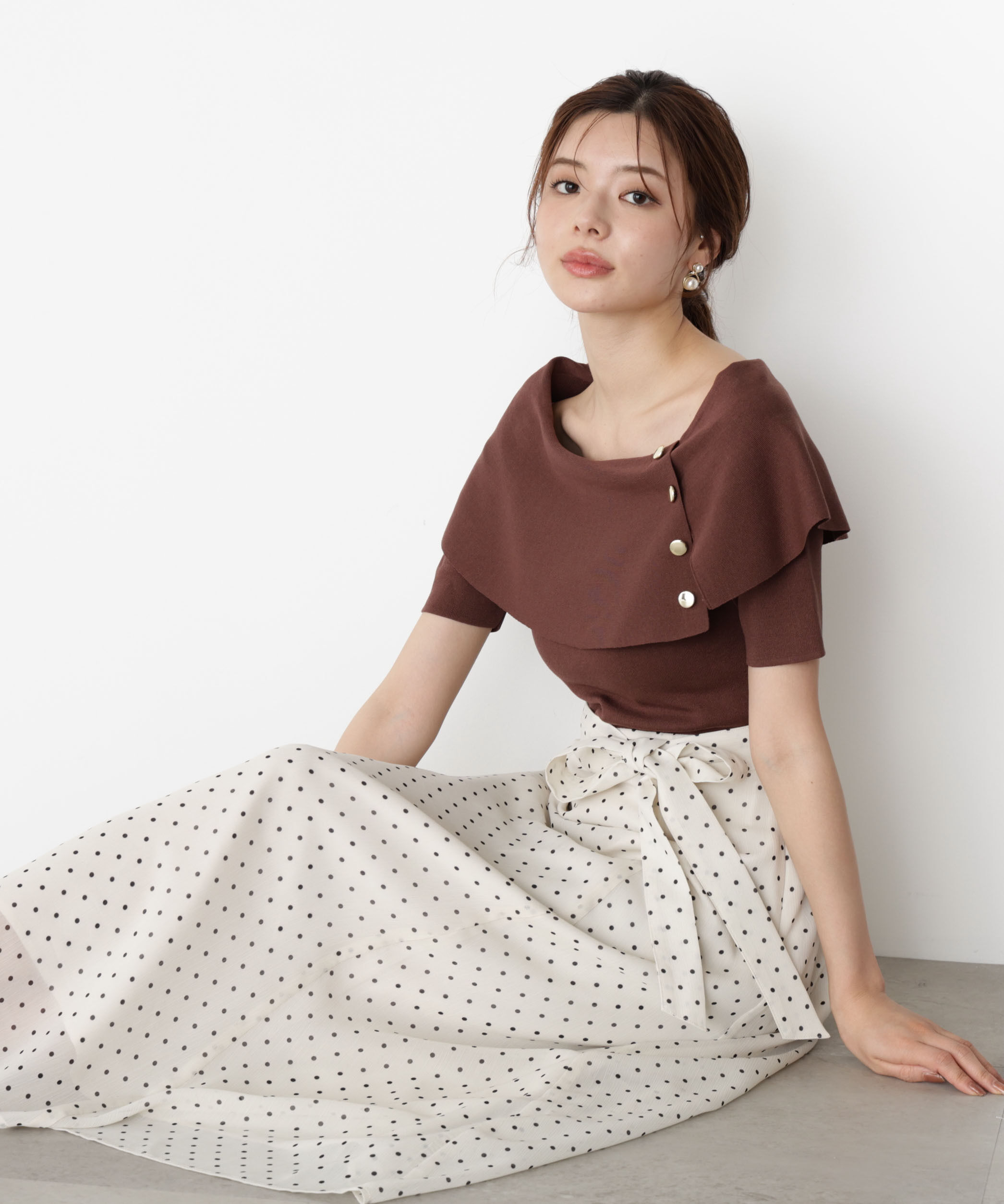 PROPORTION BODY DRESSING「ケープ風ニットドッキングワンピース 25AW」|ワンピース|