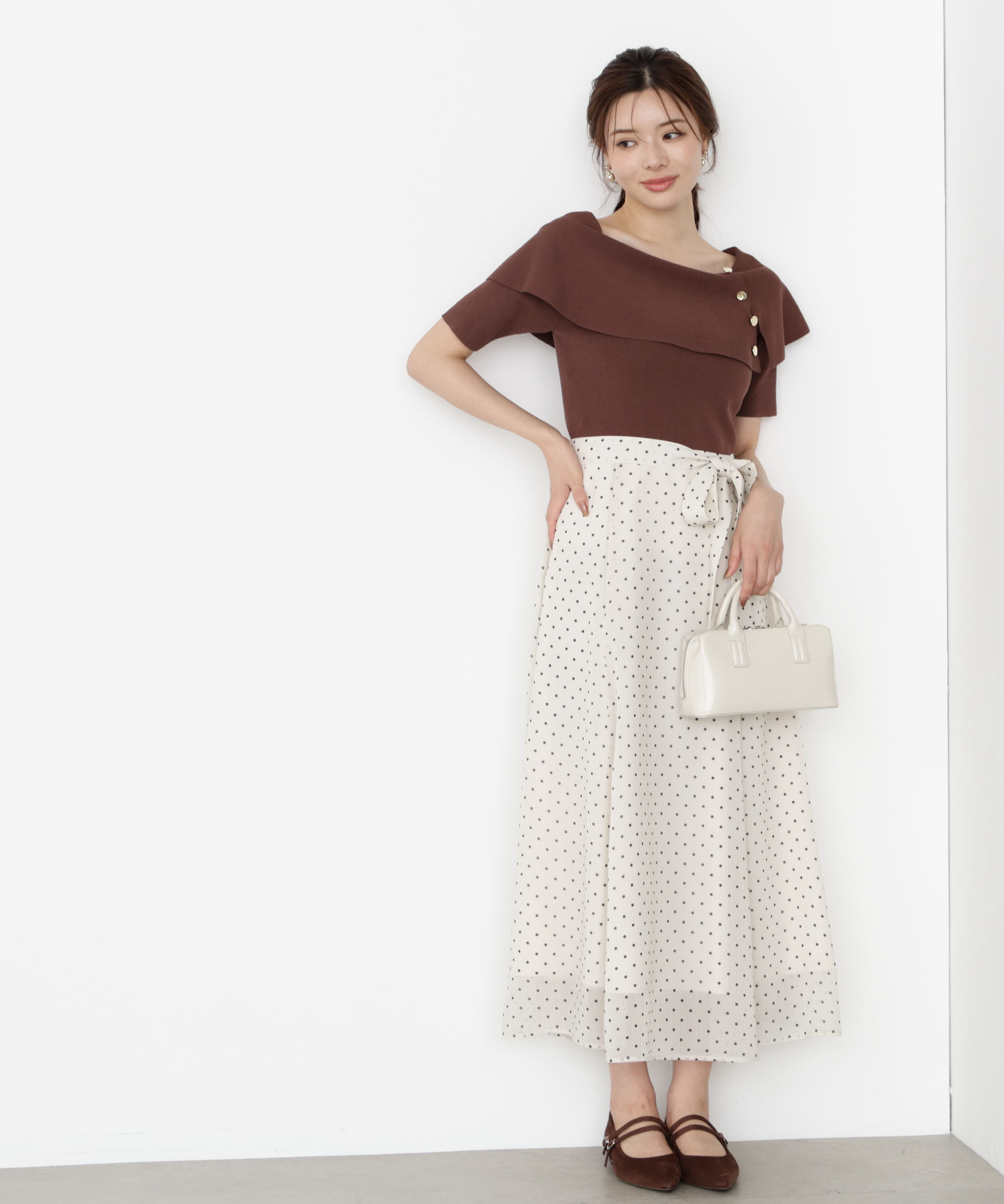 PROPORTION BODY DRESSING「ケープ風ニットドッキングワンピース 25AW」|ワンピース|