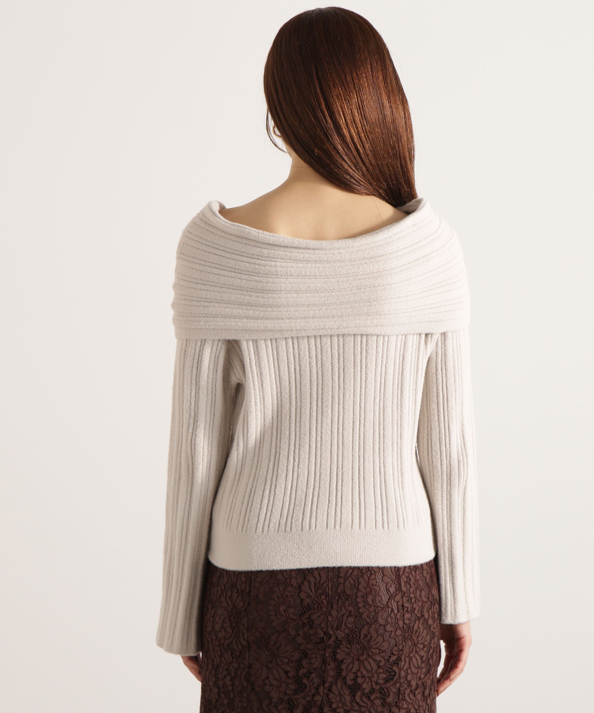 PROPORTION BODY DRESSING「ランダムリブオフショルニット 25AW」|ニット・セーター|
