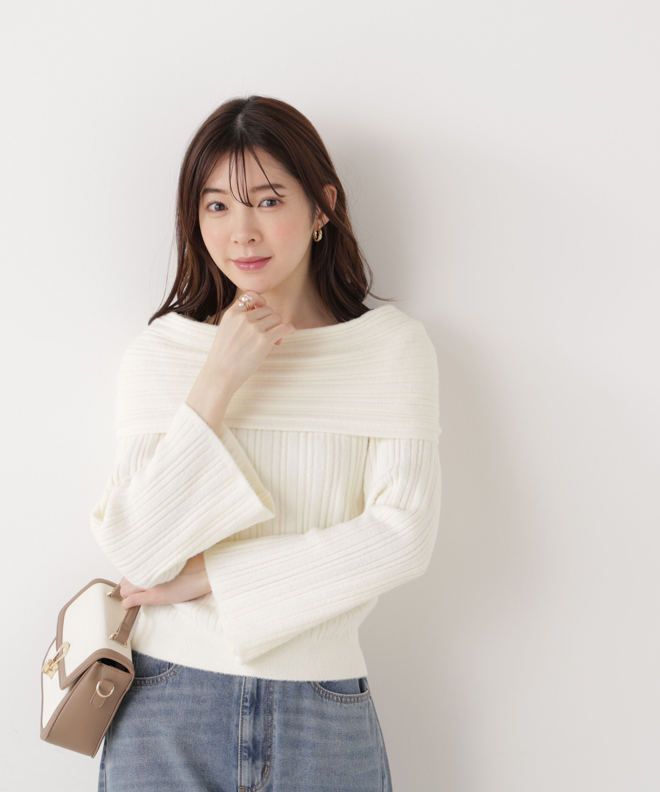 PROPORTION BODY DRESSING「ランダムリブオフショルニット 25AW」|ニット・セーター|