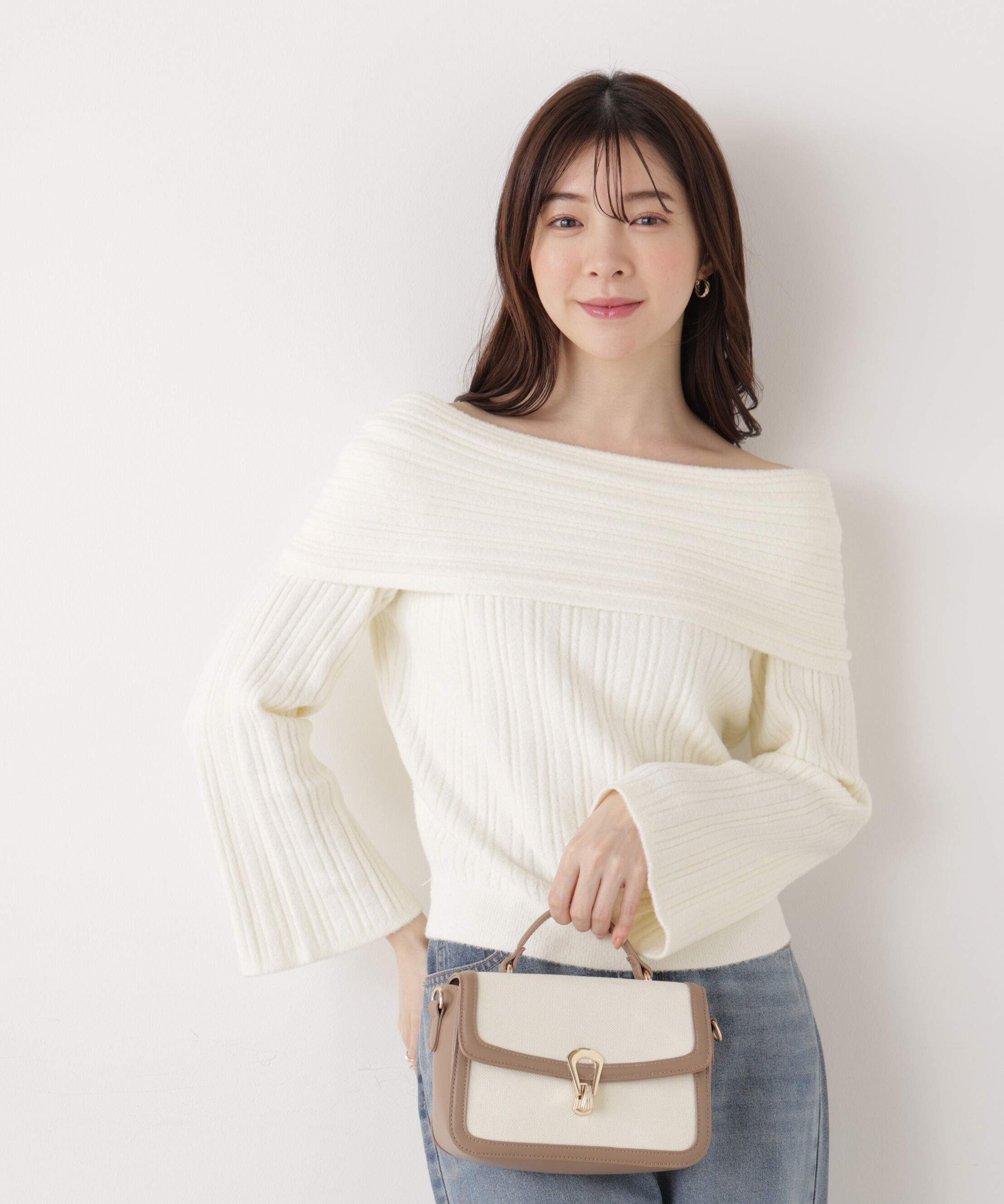 PROPORTION BODY DRESSING「ランダムリブオフショルニット 25AW」|ニット・セーター|