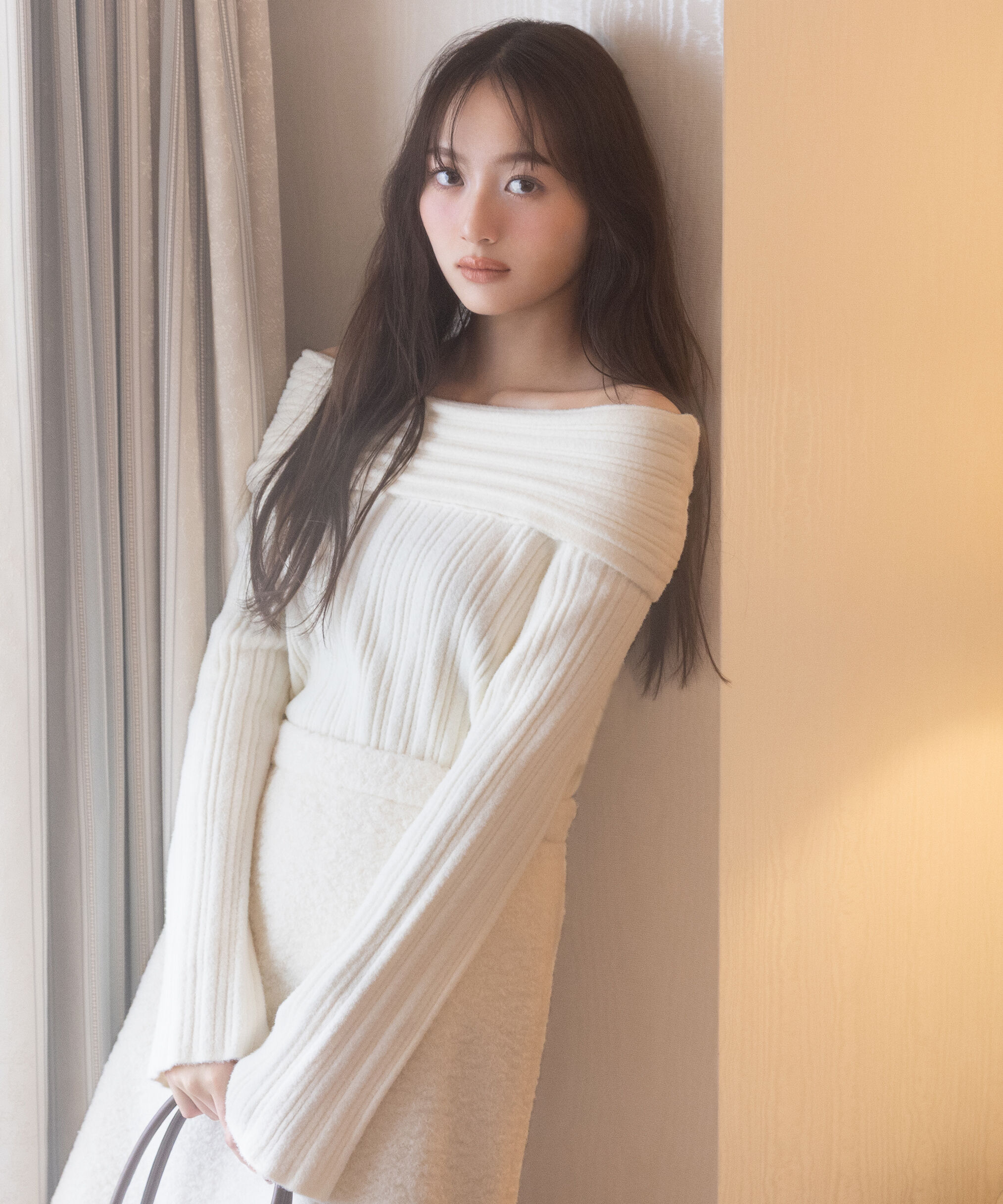 PROPORTION BODY DRESSING「ランダムリブオフショルニット 25AW」|ニット・セーター|