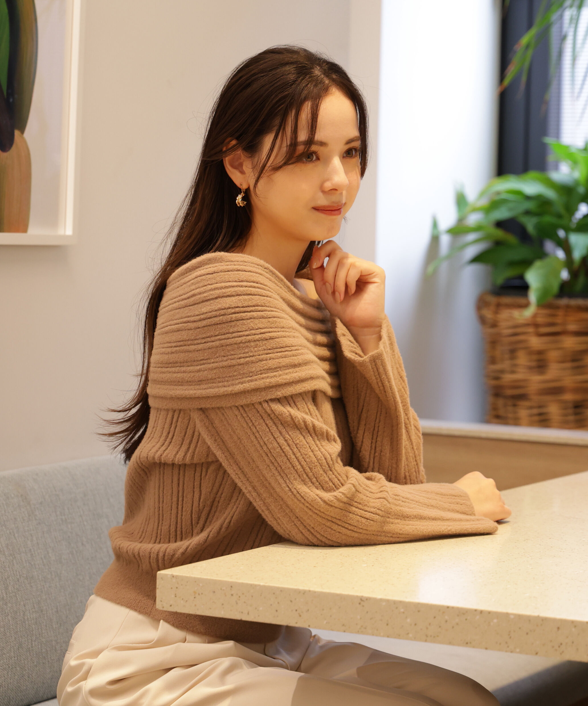 PROPORTION BODY DRESSING「ランダムリブオフショルニット 25AW」|ニット・セーター|