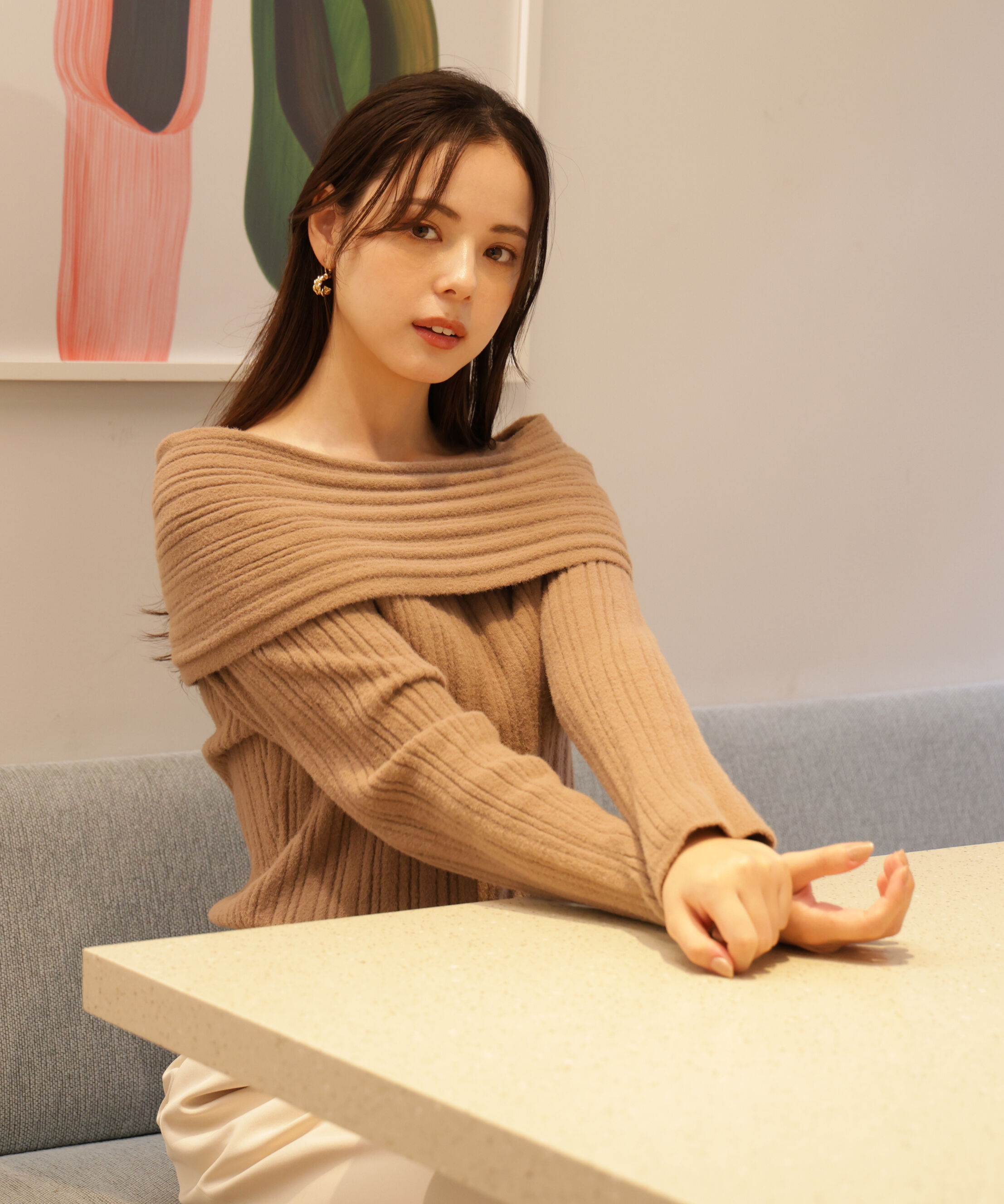 PROPORTION BODY DRESSING「ランダムリブオフショルニット 25AW」|ニット・セーター|