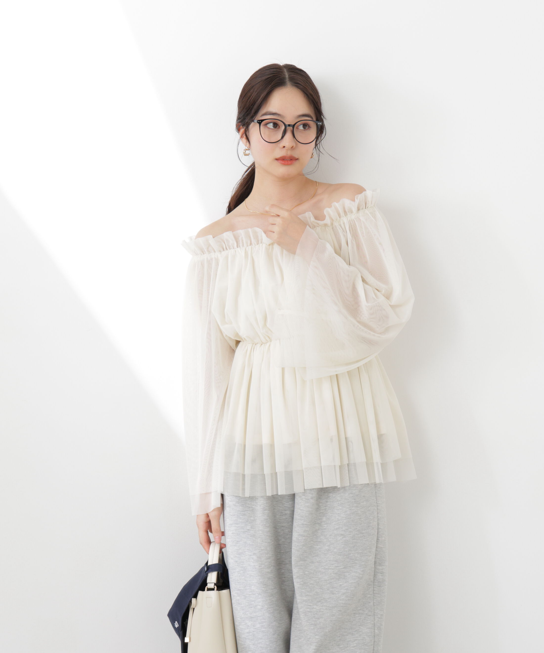 PROPORTION BODY DRESSING「チュールスリーブフレアブラウス　26SS」|シャツ・ブラウス|