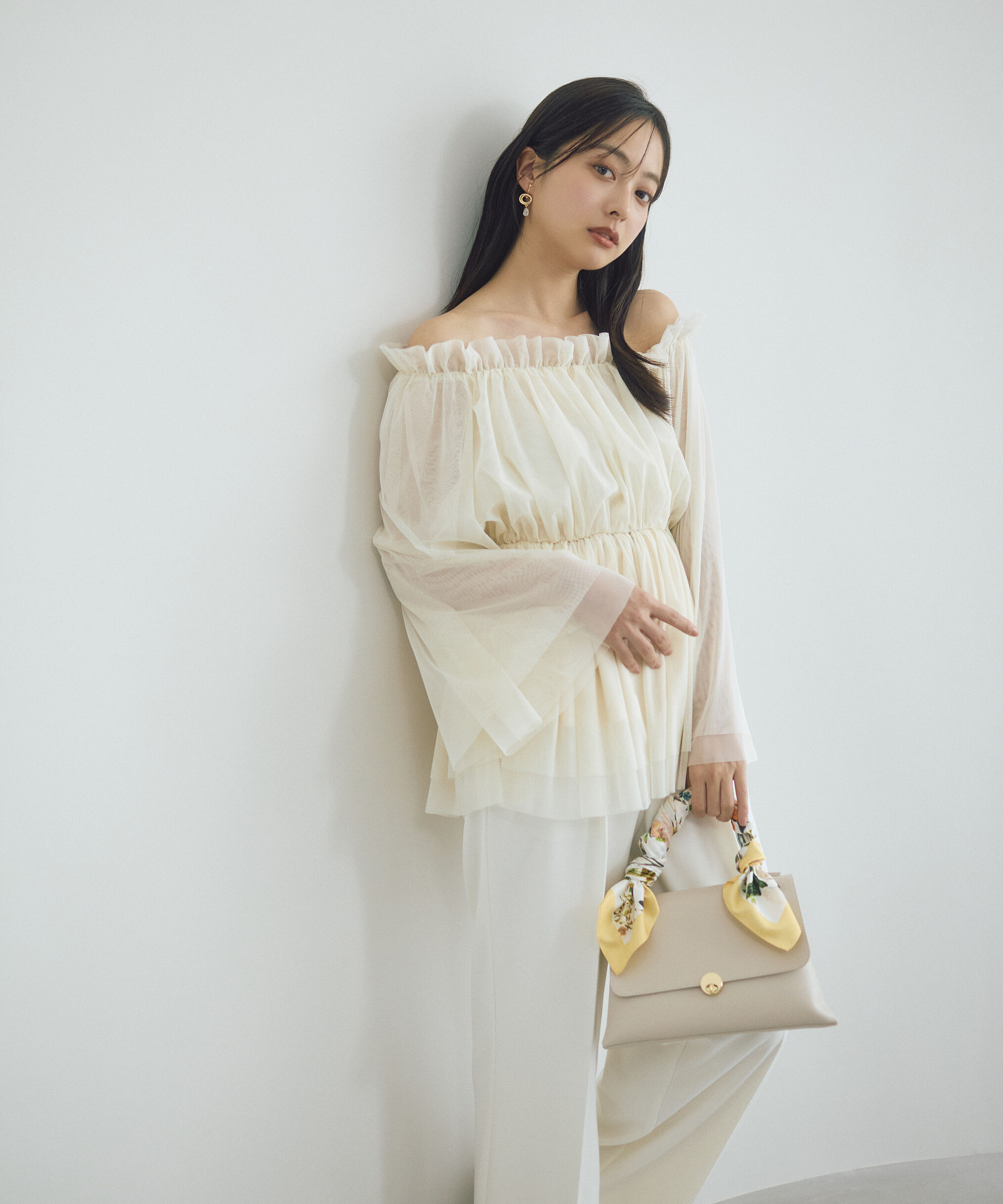 PROPORTION BODY DRESSING「チュールスリーブフレアブラウス　26SS」|シャツ・ブラウス|