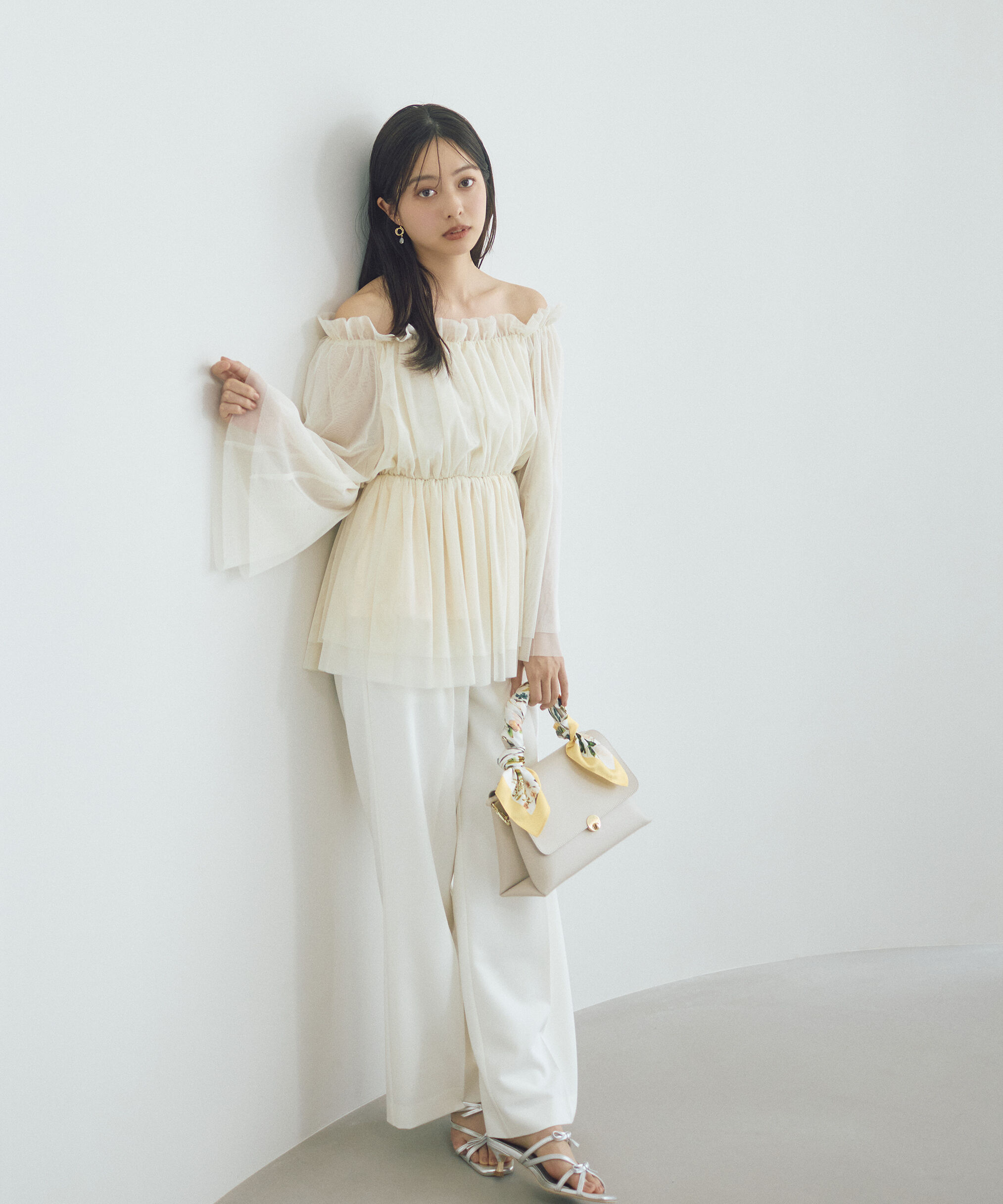 PROPORTION BODY DRESSING「チュールスリーブフレアブラウス　26SS」|シャツ・ブラウス|