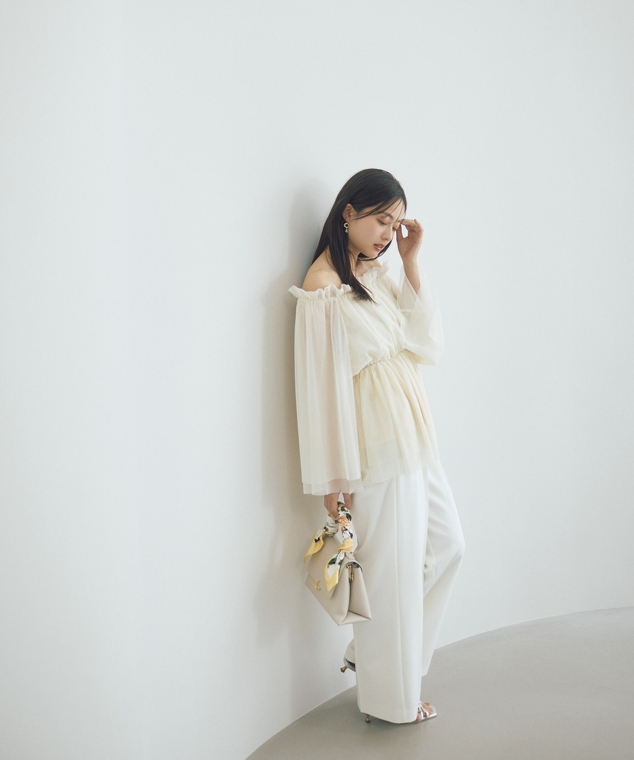 PROPORTION BODY DRESSING「チュールスリーブフレアブラウス　26SS」|シャツ・ブラウス|