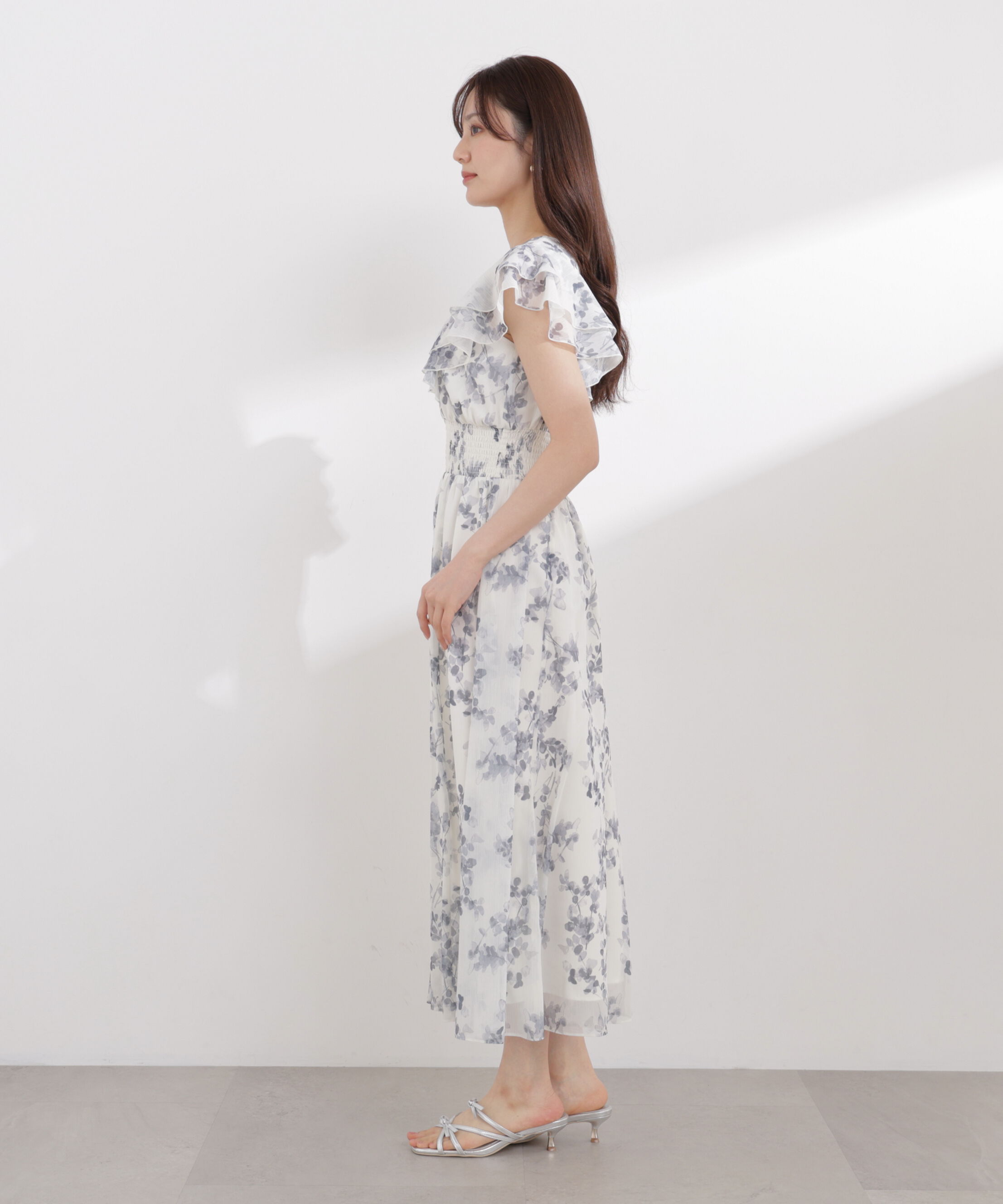 PROPORTION BODY DRESSING「ラッフル袖花柄ワンピース 26SS」|ワンピース|