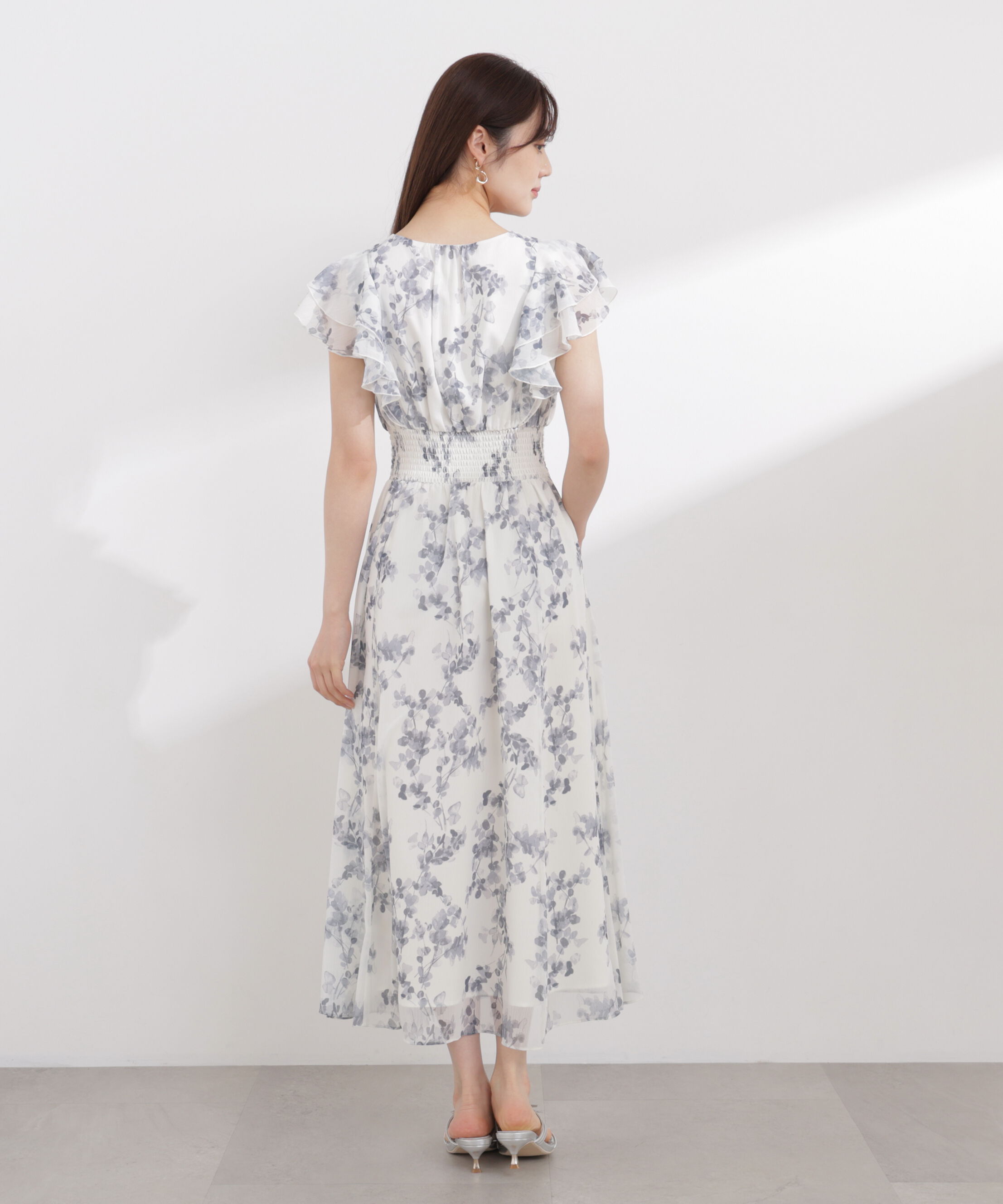 PROPORTION BODY DRESSING「ラッフル袖花柄ワンピース 26SS」|ワンピース|