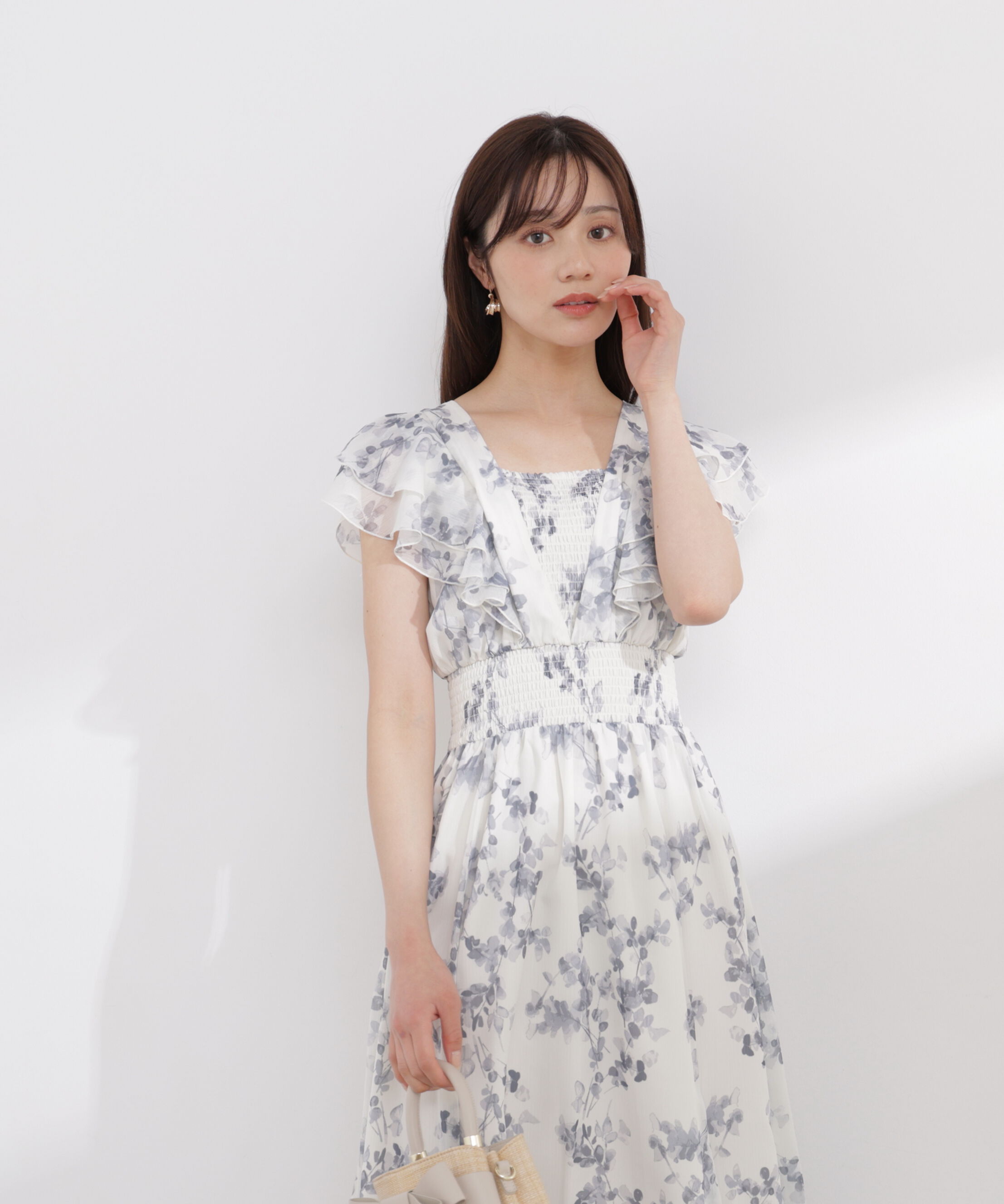 PROPORTION BODY DRESSING「ラッフル袖花柄ワンピース 26SS」|ワンピース|
