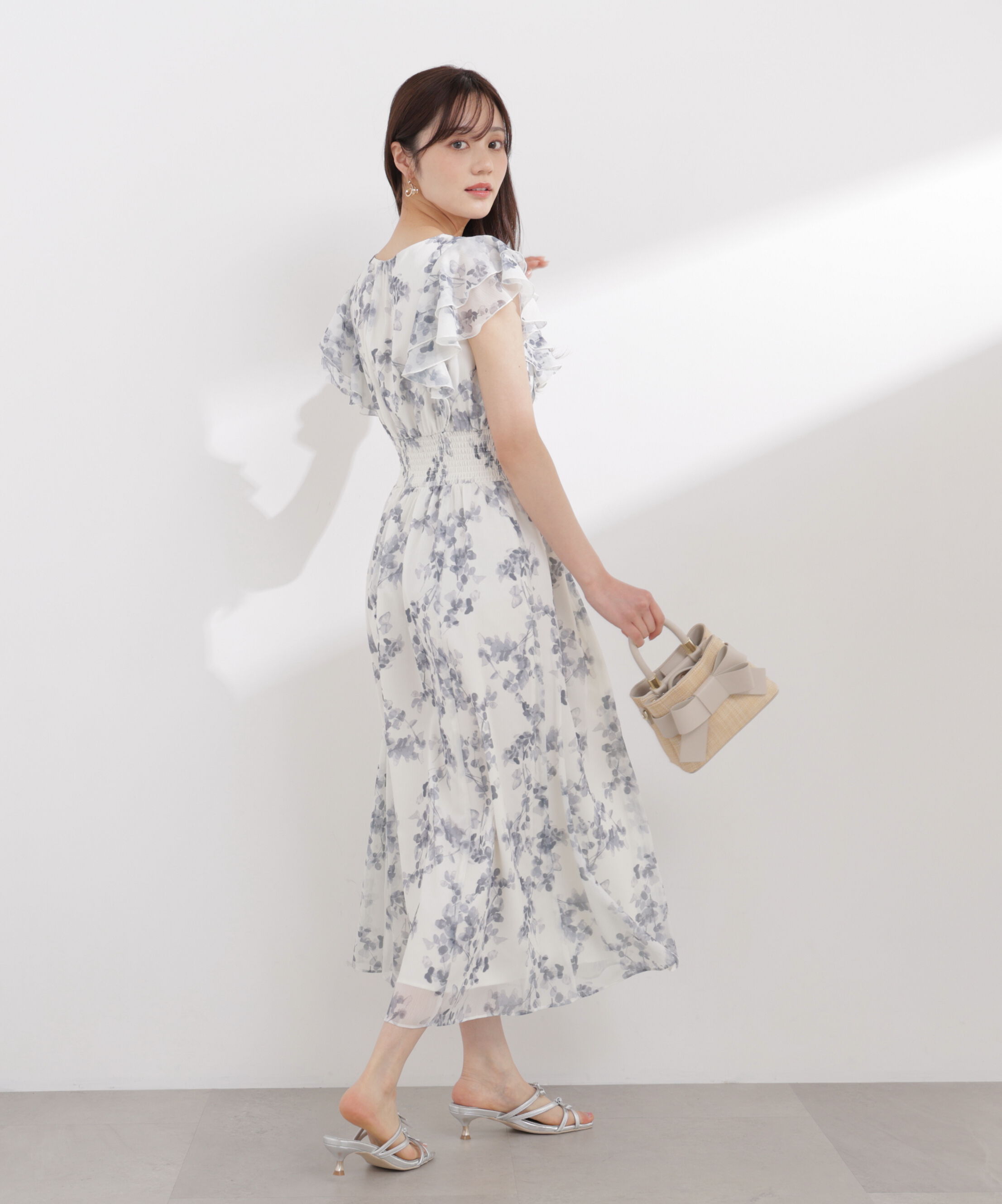 PROPORTION BODY DRESSING「ラッフル袖花柄ワンピース 26SS」|ワンピース|