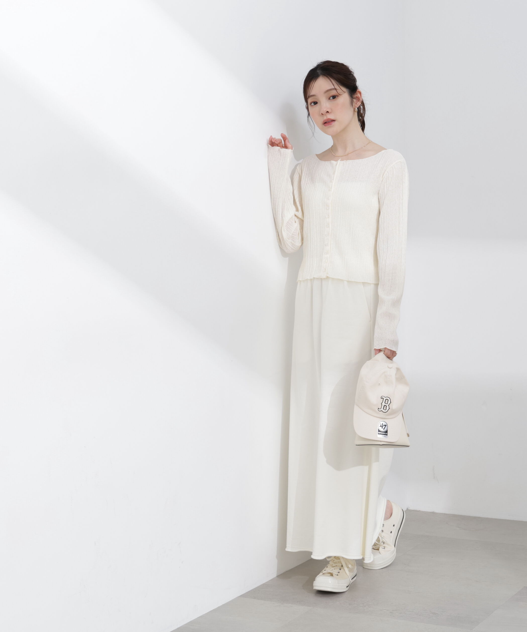 PROPORTION BODY DRESSING「〈a/mie〉前後2wayプリーツカットソーカーディガン 26SS」|Tシャツ・カットソー|