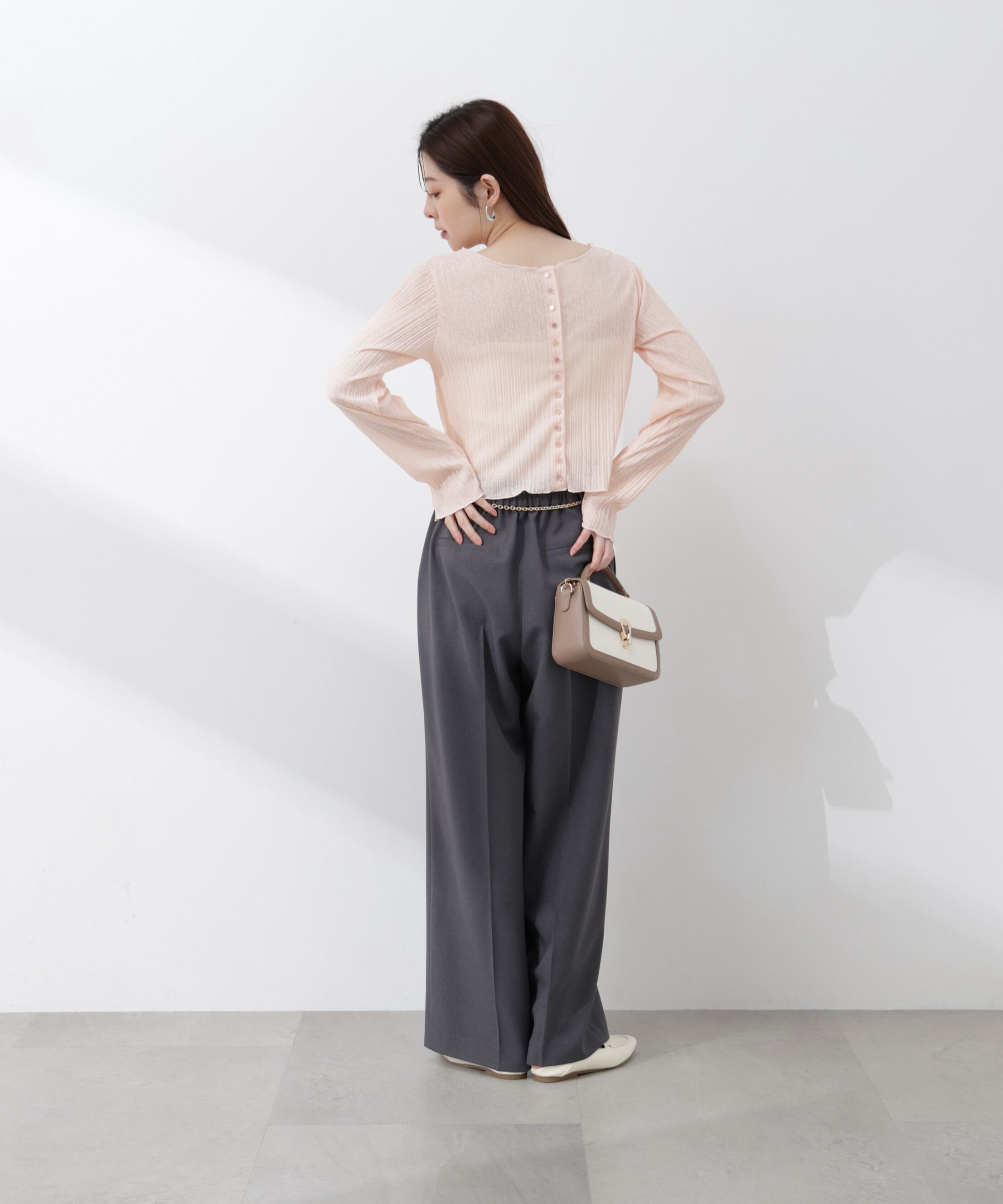 PROPORTION BODY DRESSING「〈a/mie〉前後2wayプリーツカットソーカーディガン 26SS」|Tシャツ・カットソー|