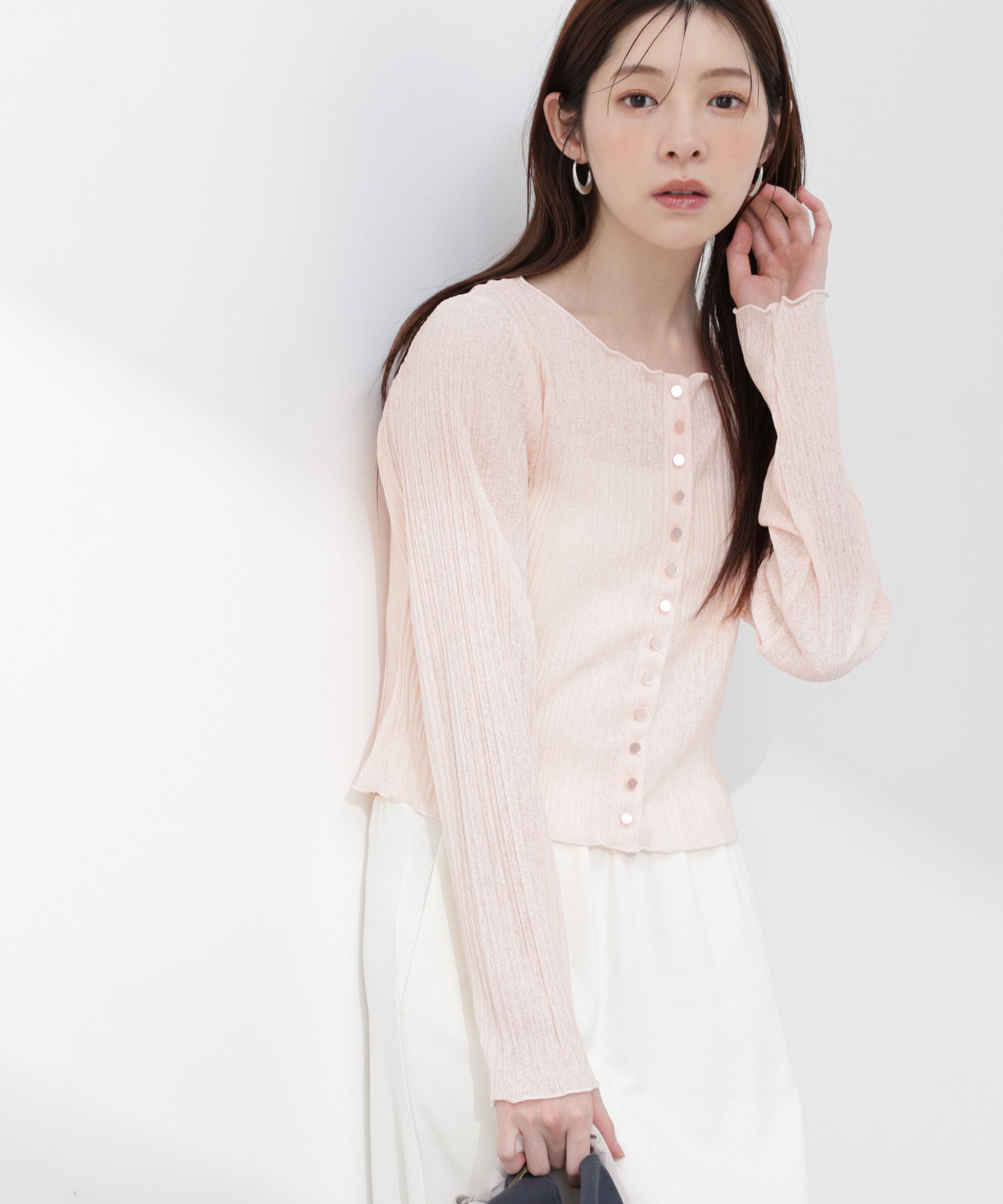 PROPORTION BODY DRESSING「〈a/mie〉前後2wayプリーツカットソーカーディガン 26SS」|Tシャツ・カットソー|