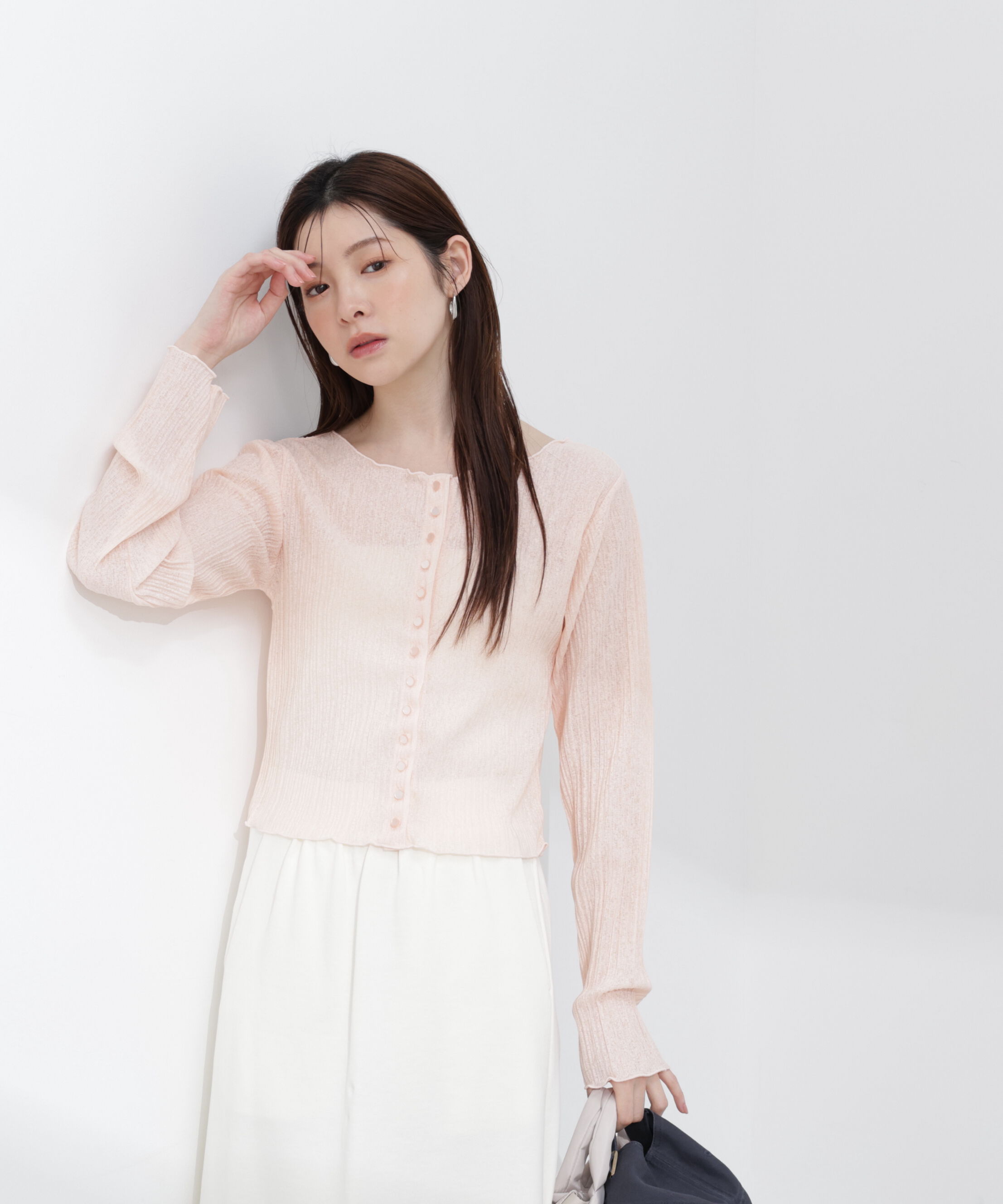 PROPORTION BODY DRESSING「〈a/mie〉前後2wayプリーツカットソーカーディガン 26SS」|Tシャツ・カットソー|