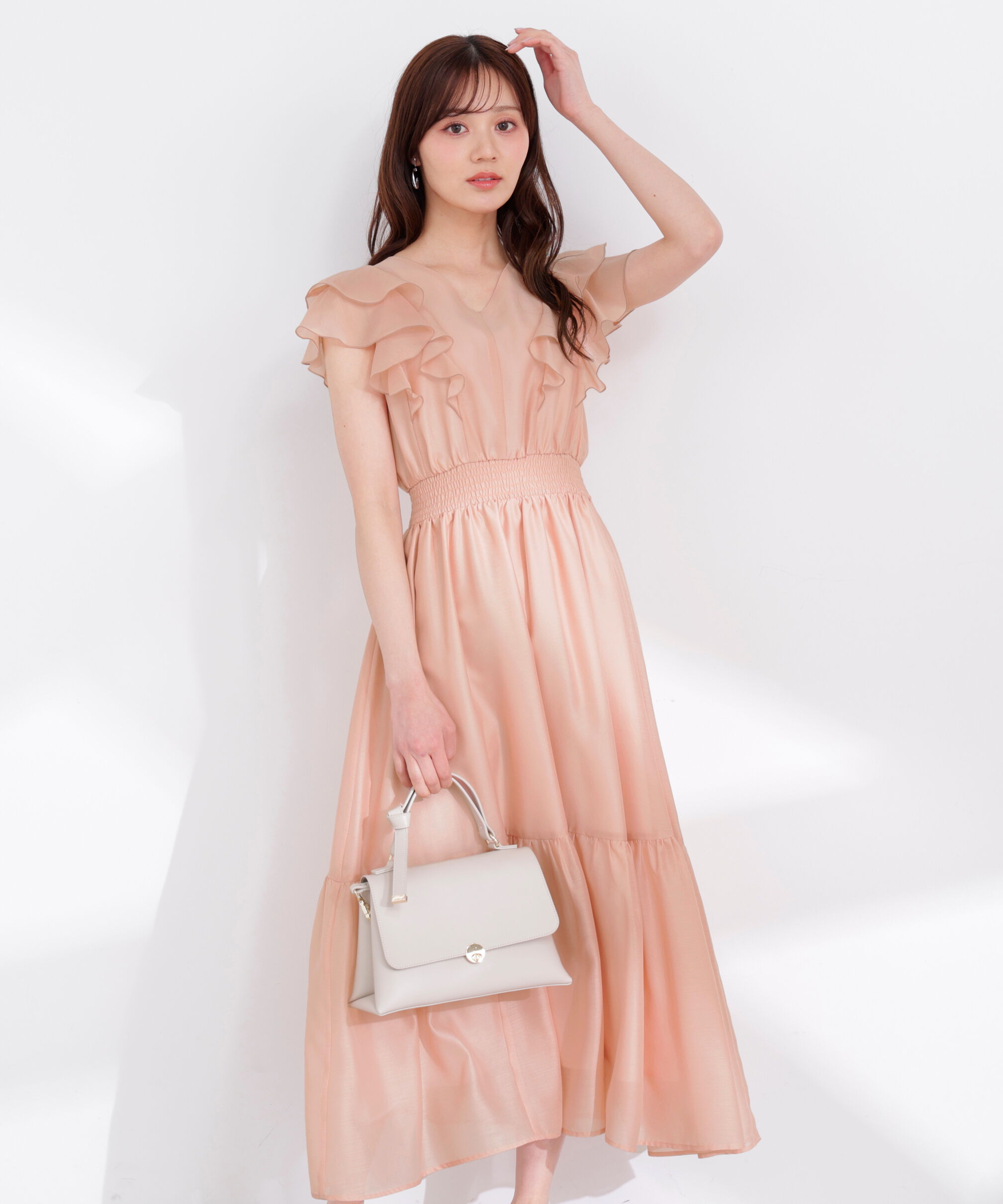 PROPORTION BODY DRESSING「ラッフルスリーブワンピース 26SS」|ワンピース|ピンク