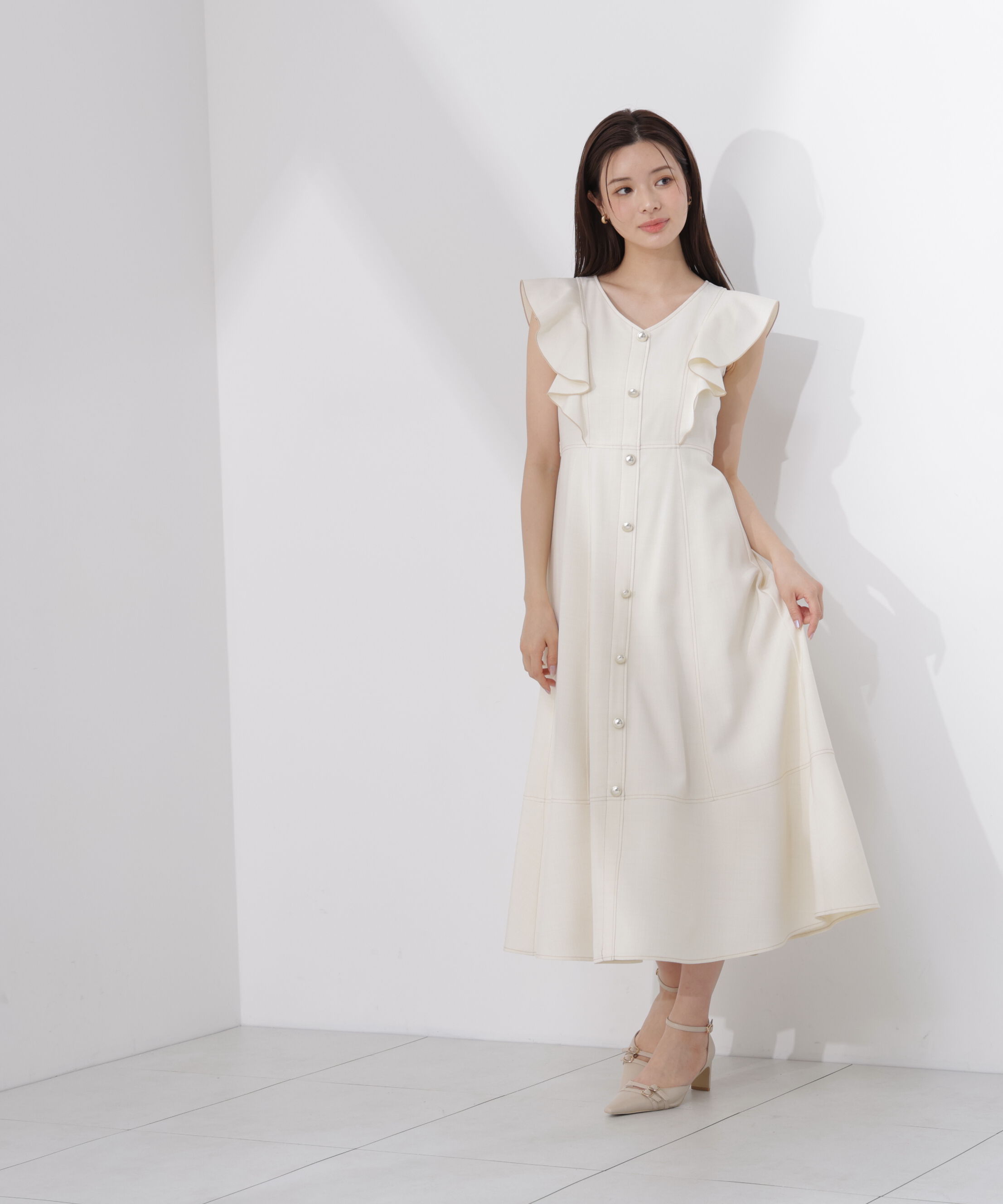 PROPORTION BODY DRESSING「フロントボタンステッチワンピース26SS」|ワンピース|