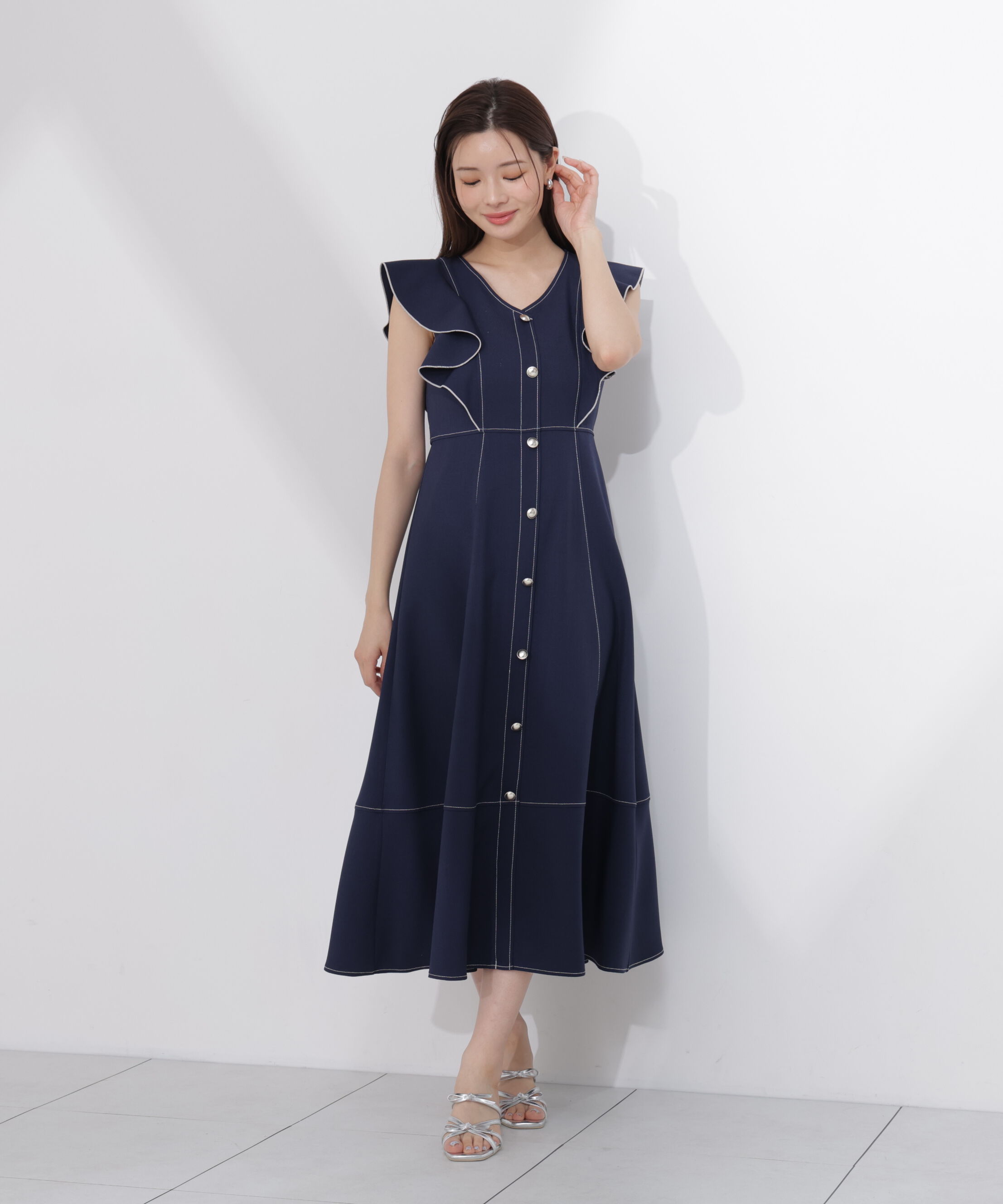 PROPORTION BODY DRESSING「フロントボタンステッチワンピース26SS」|ワンピース|
