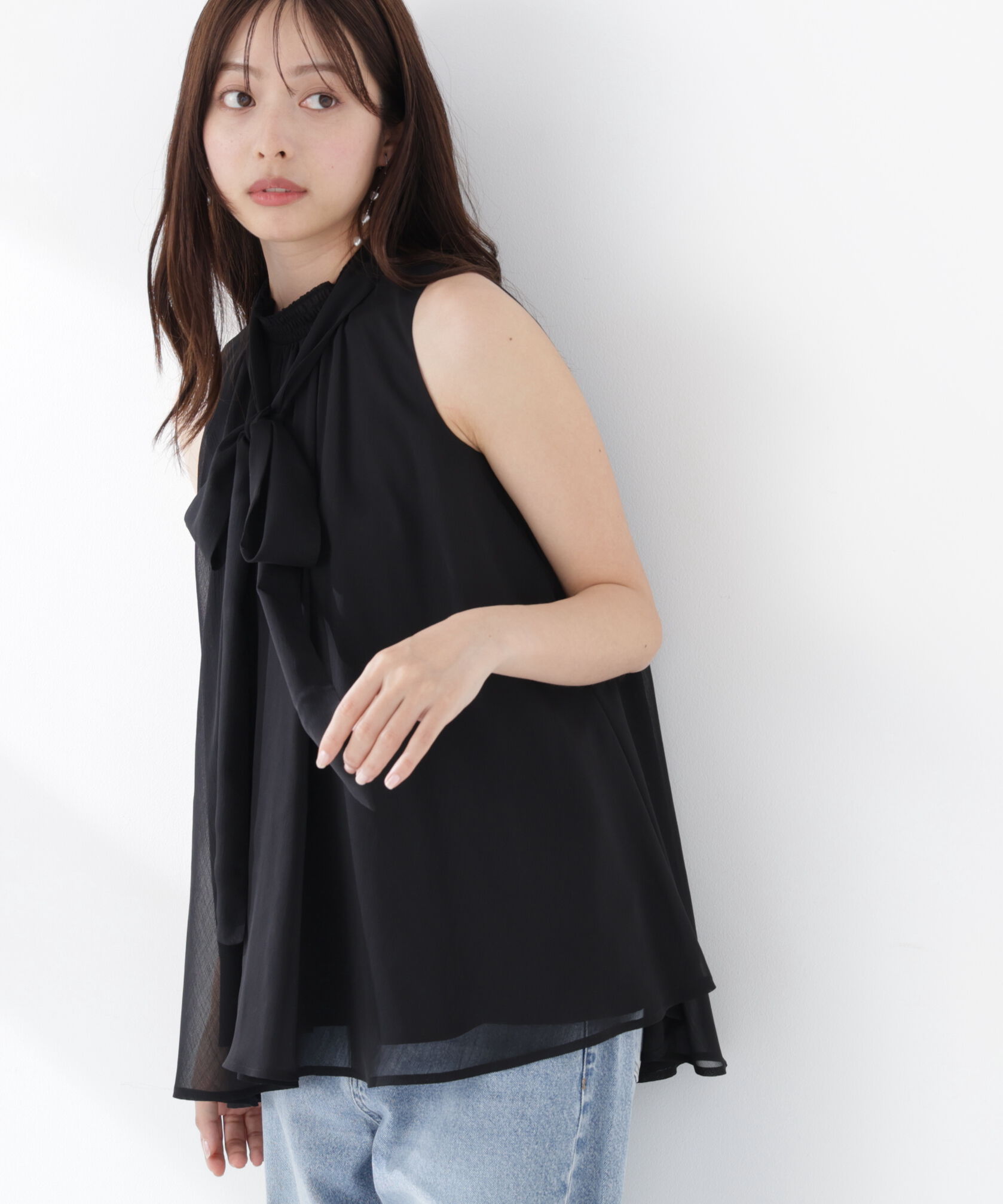 PROPORTION BODY DRESSING「リボン付きギャザーブラウス」|シャツ・ブラウス|