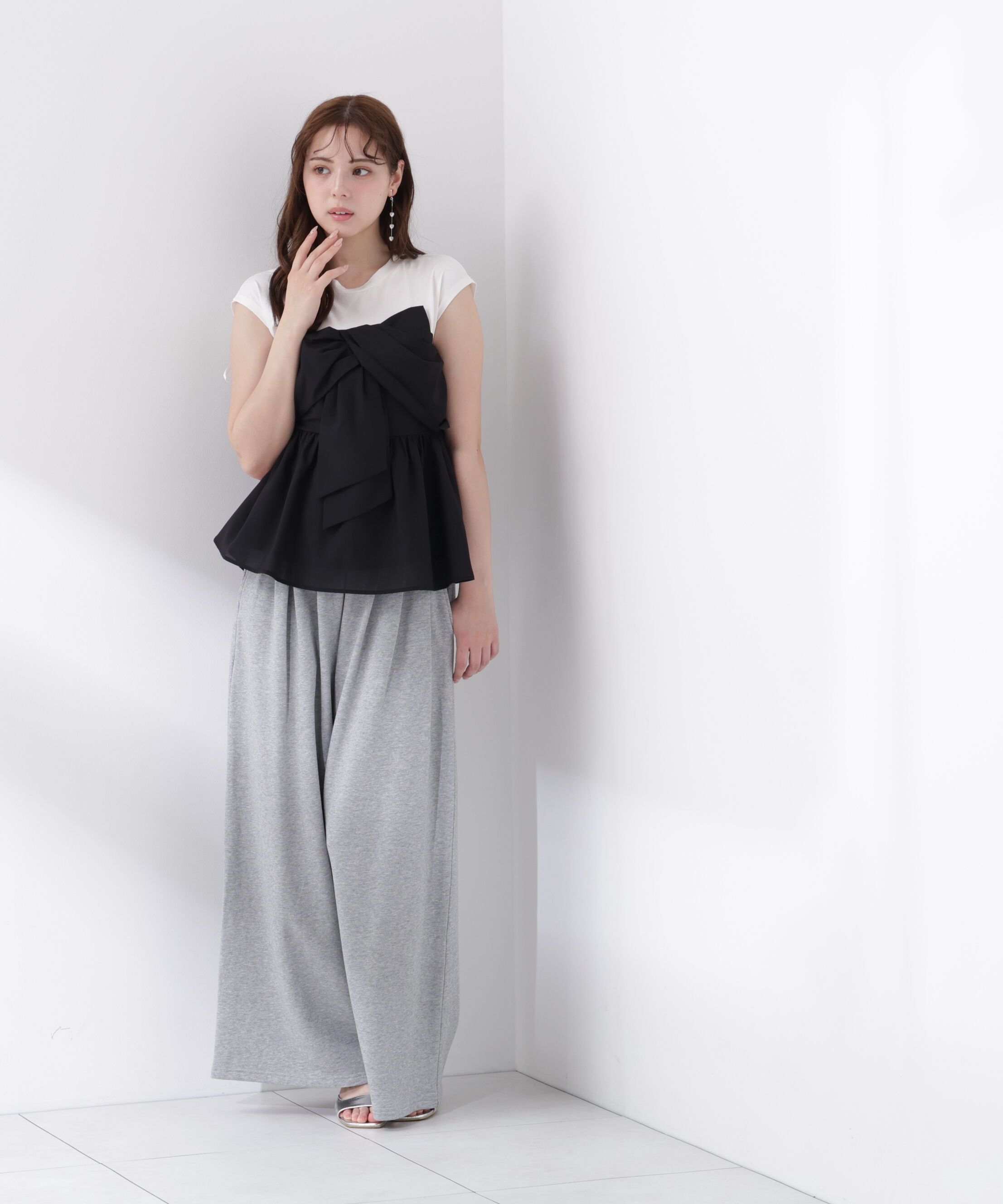 PROPORTION BODY DRESSING「フロントリボンドッキングカットソー」|Tシャツ・カットソー|