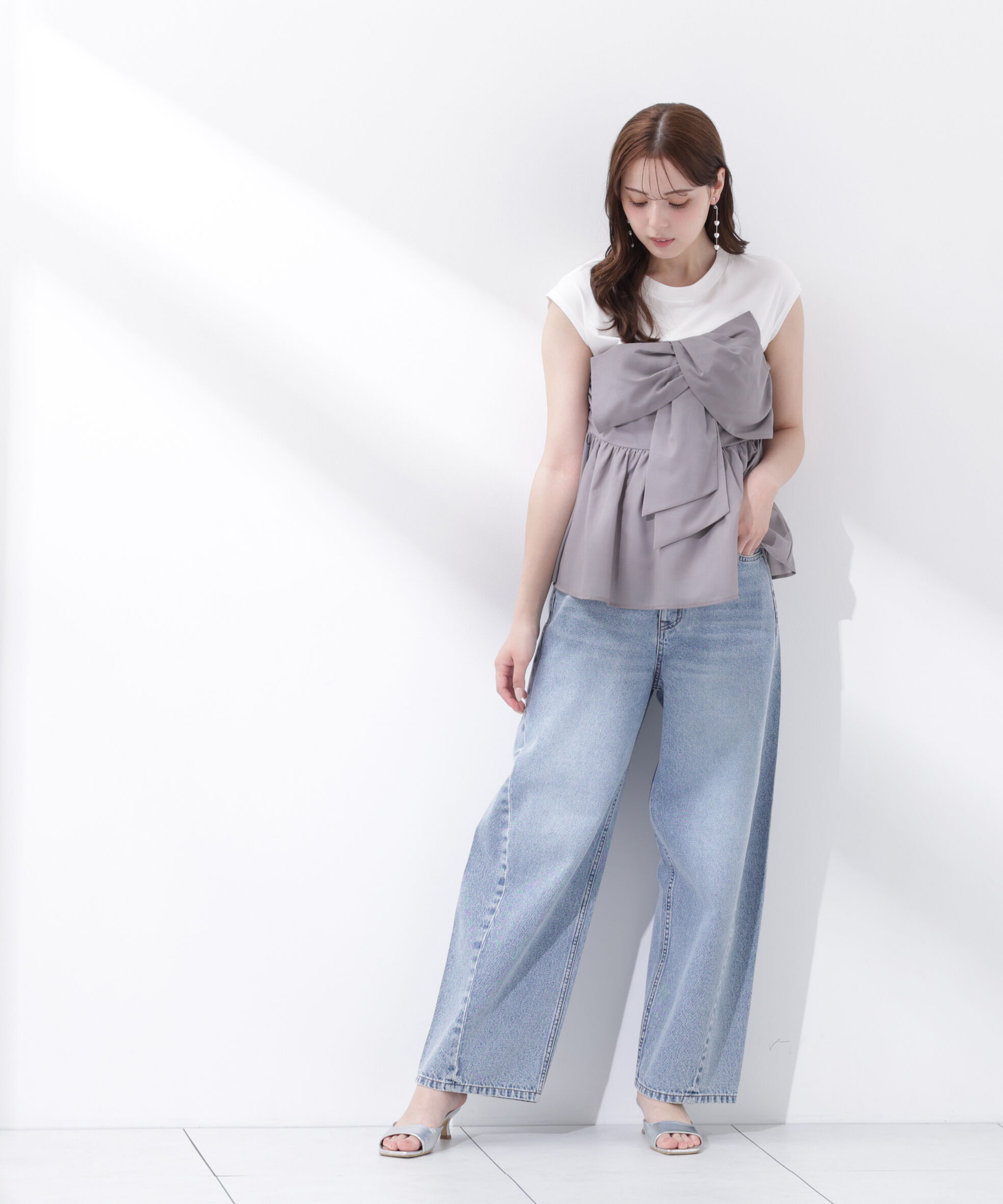 PROPORTION BODY DRESSING「フロントリボンドッキングカットソー」|Tシャツ・カットソー|