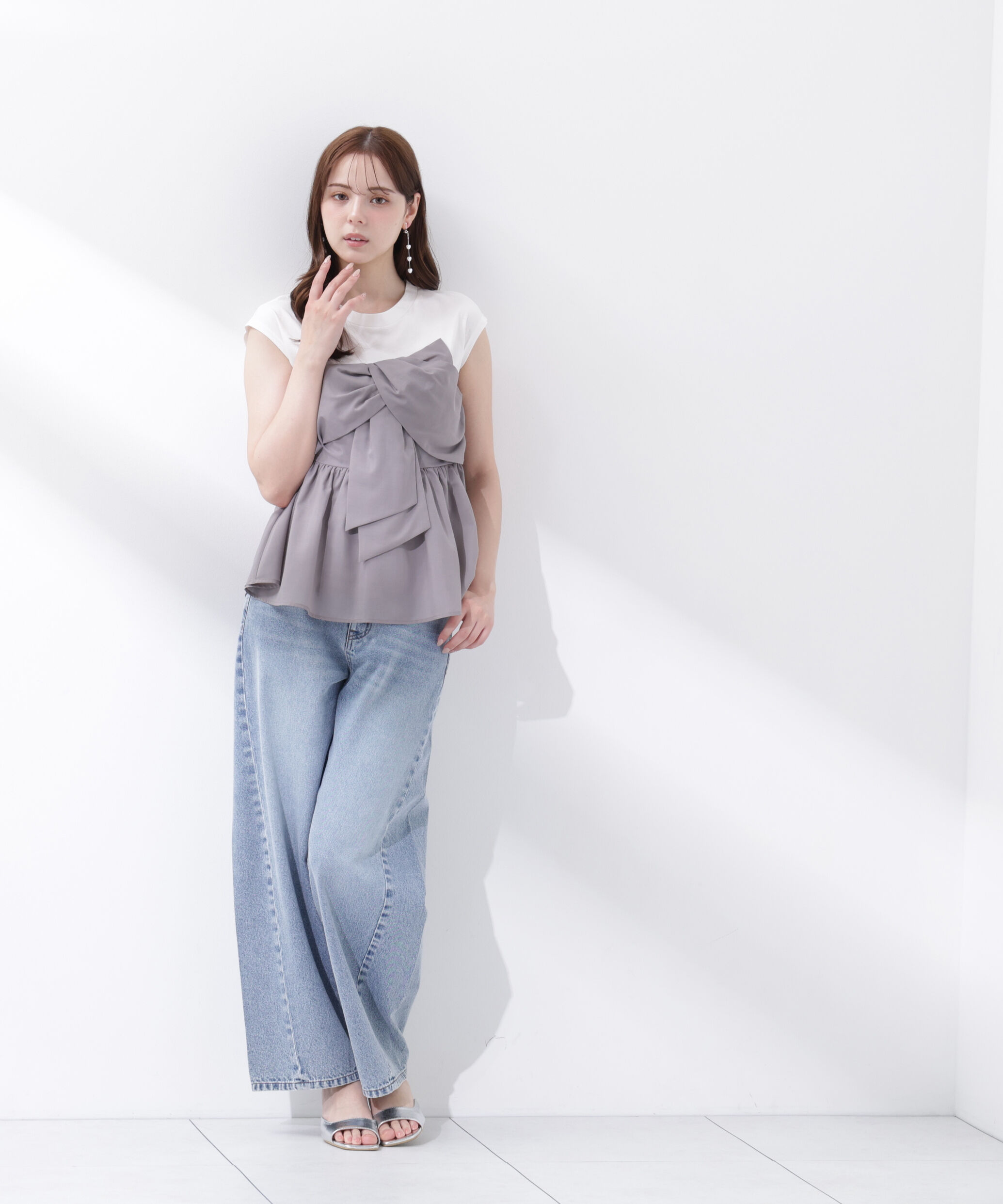 PROPORTION BODY DRESSING「フロントリボンドッキングカットソー」|Tシャツ・カットソー|