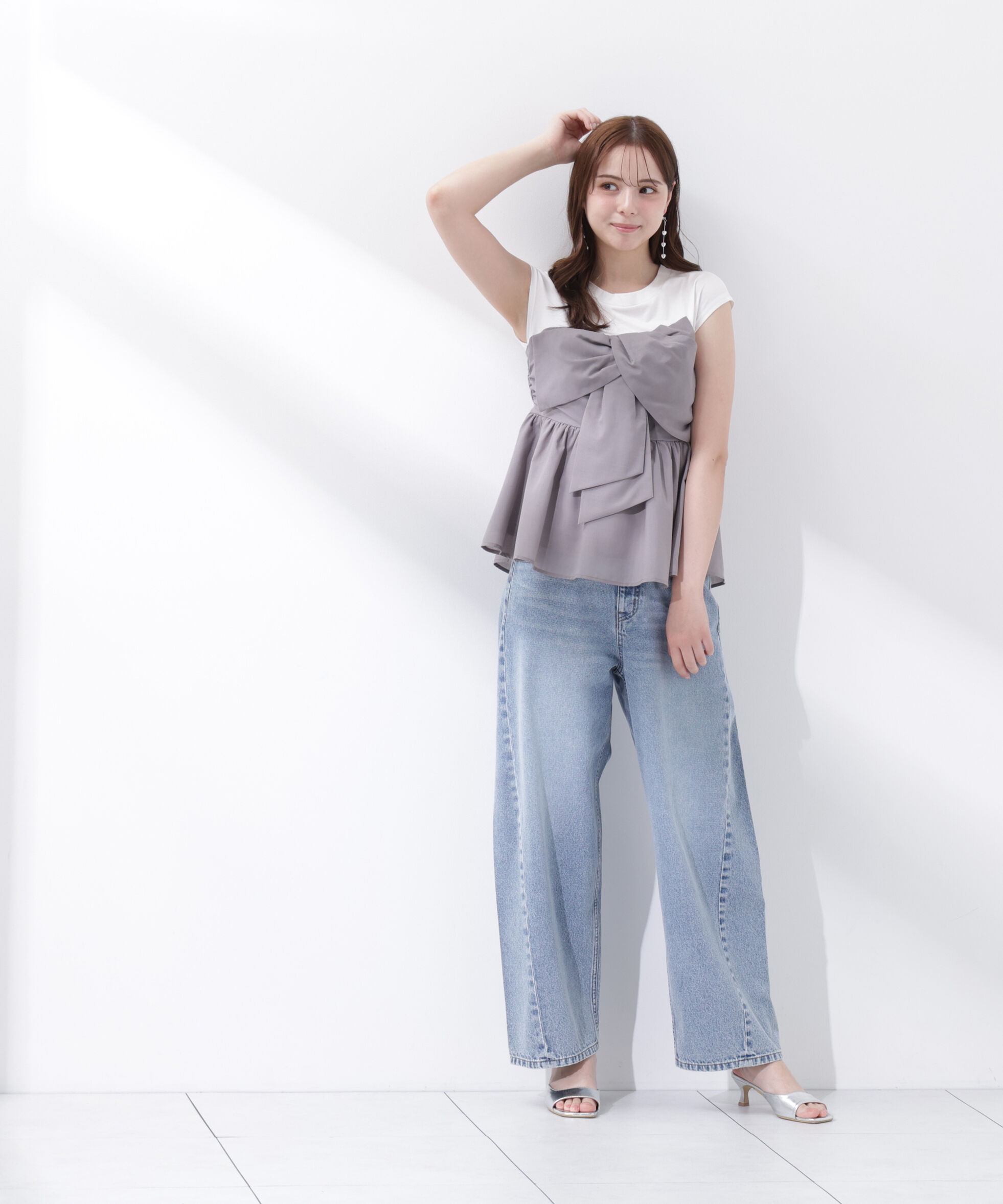 PROPORTION BODY DRESSING「フロントリボンドッキングカットソー」|Tシャツ・カットソー|