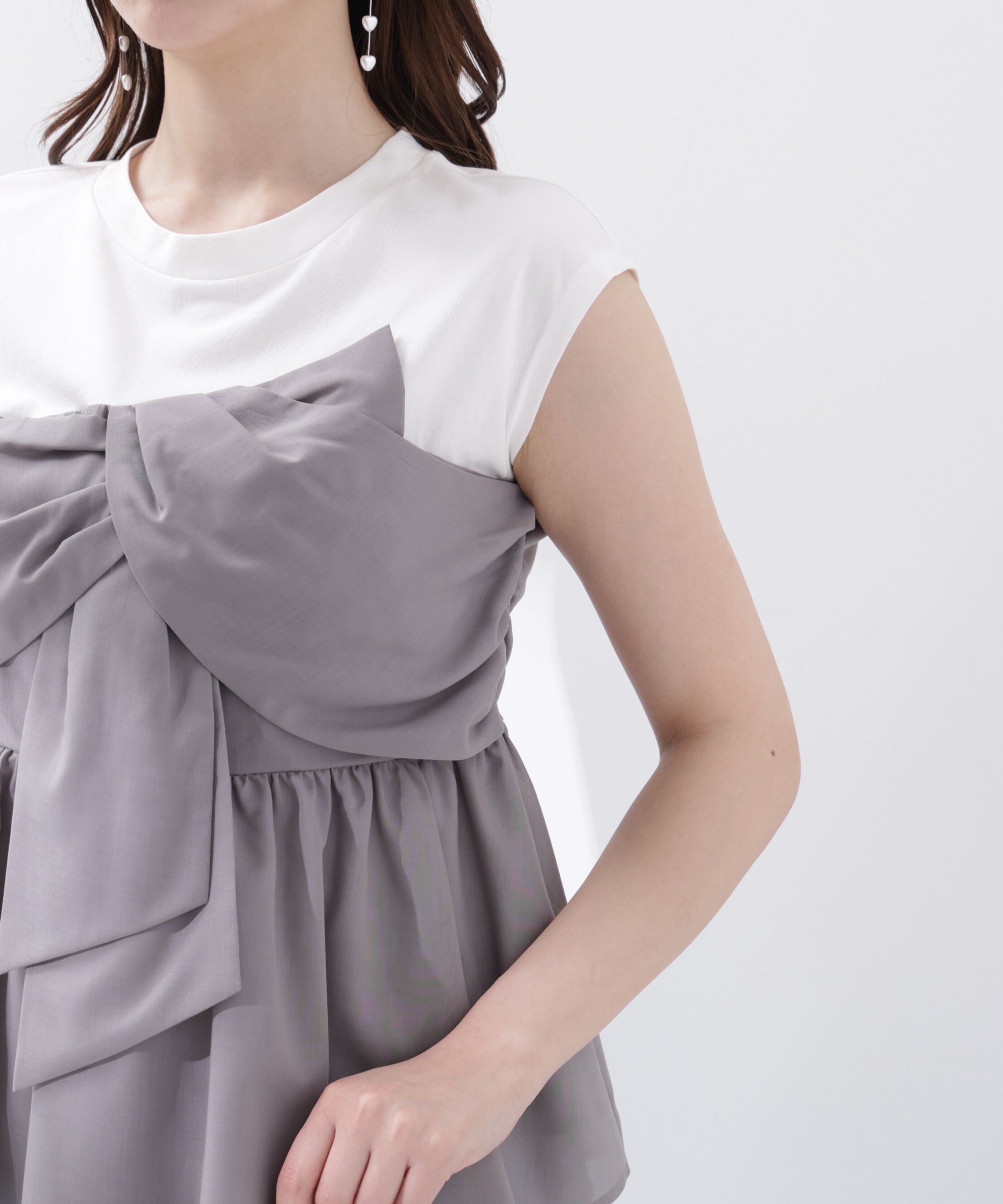 PROPORTION BODY DRESSING「フロントリボンドッキングカットソー」|Tシャツ・カットソー|