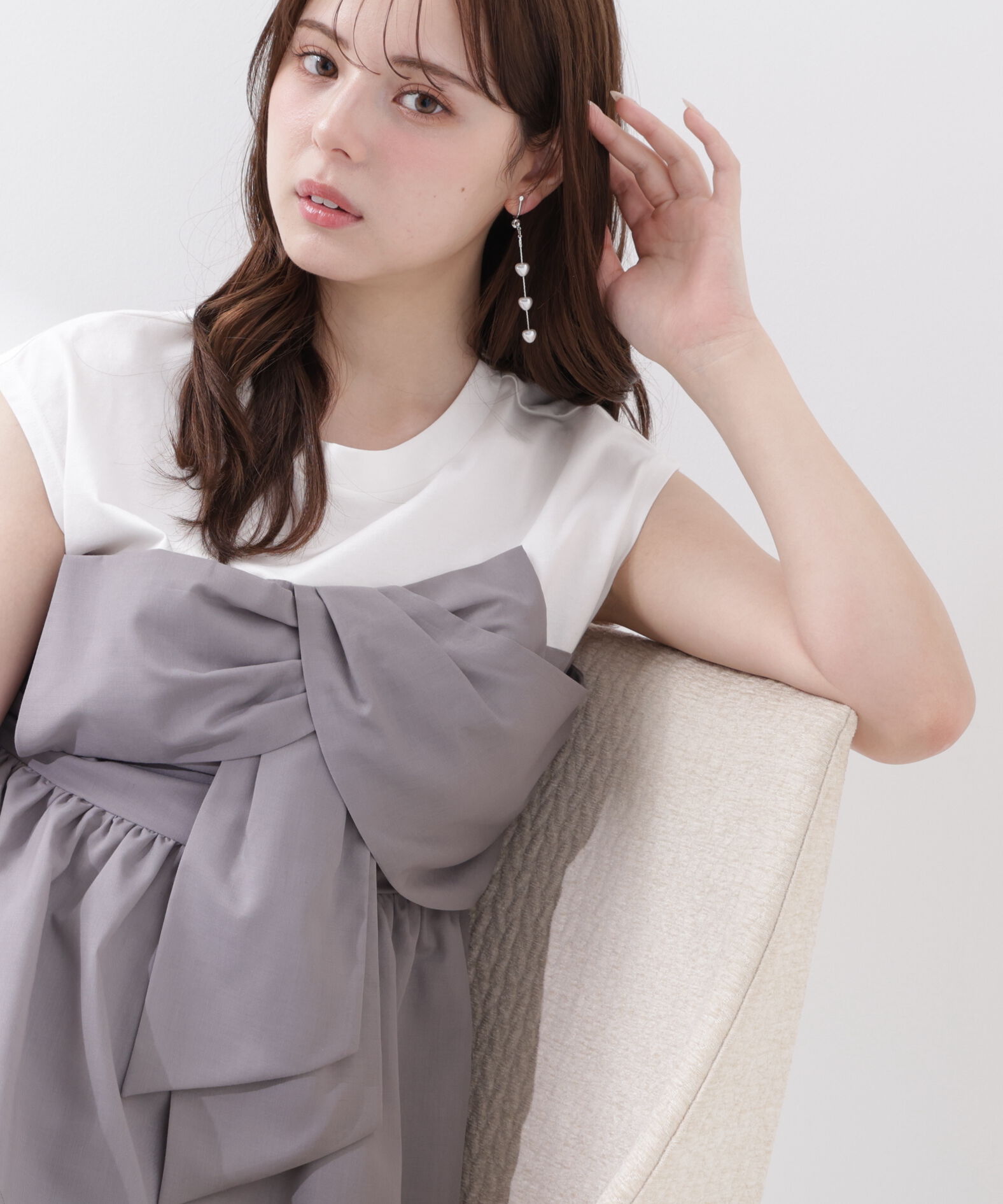 PROPORTION BODY DRESSING「フロントリボンドッキングカットソー」|Tシャツ・カットソー|