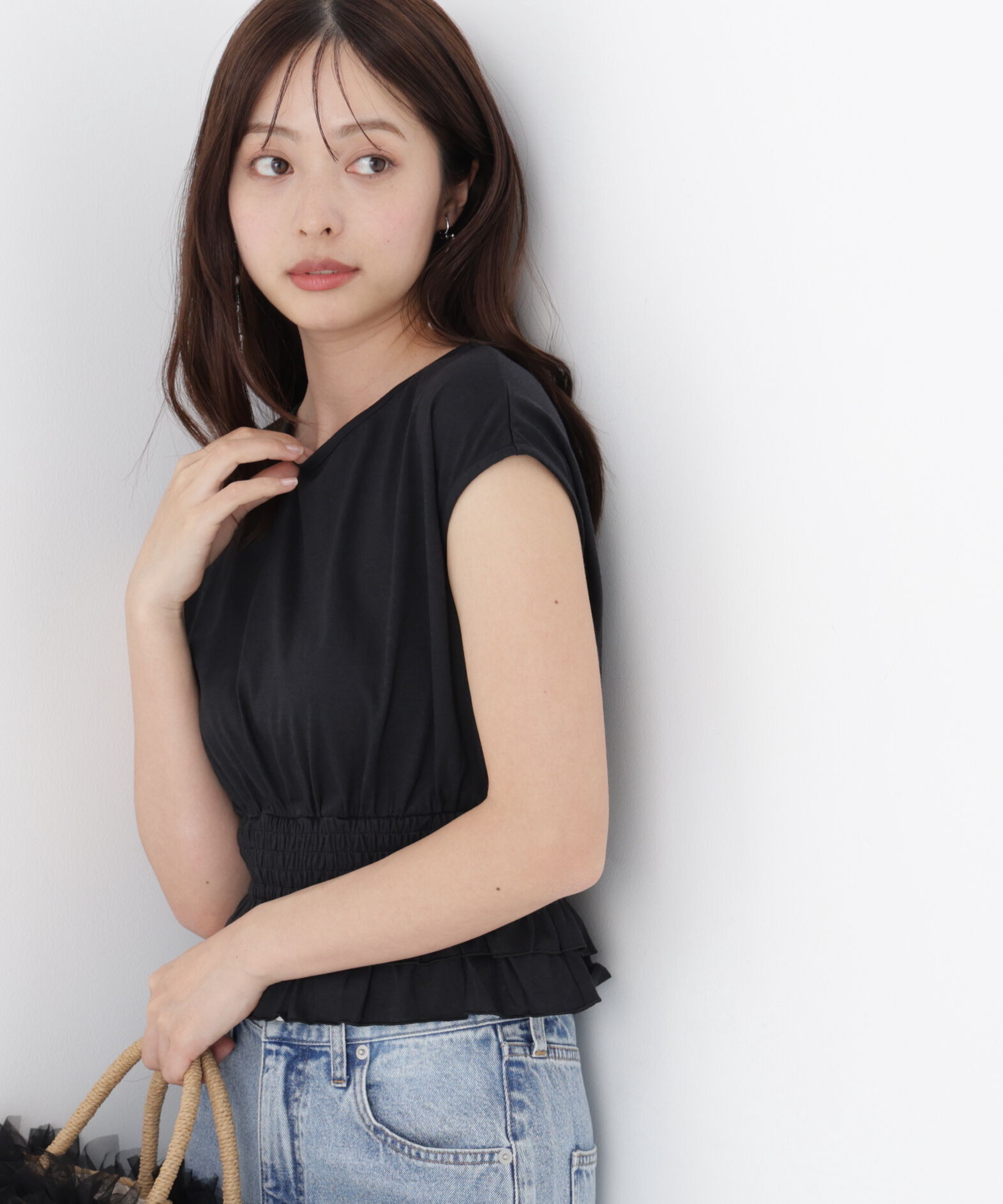 PROPORTION BODY DRESSING「ウエストギャザーカットトップス」|Tシャツ・カットソー|