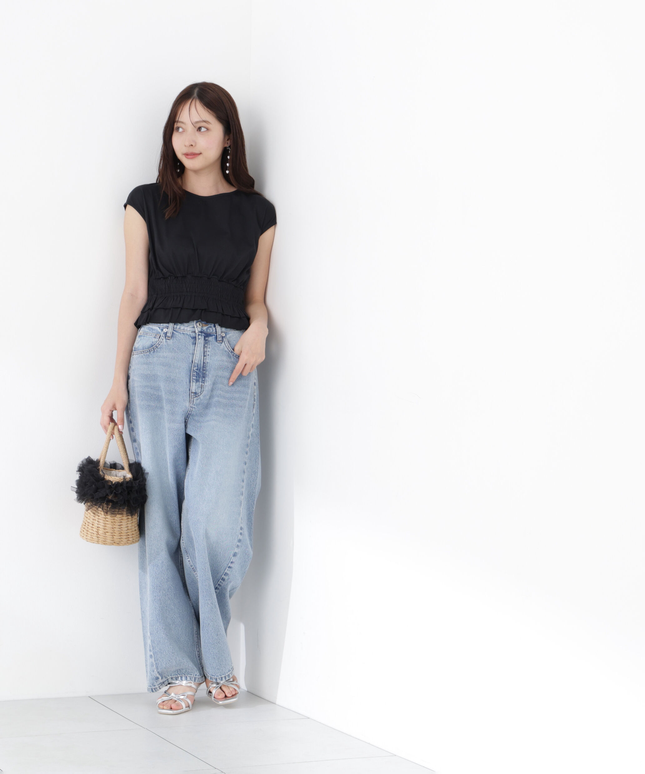 PROPORTION BODY DRESSING「ウエストギャザーカットトップス」|Tシャツ・カットソー|