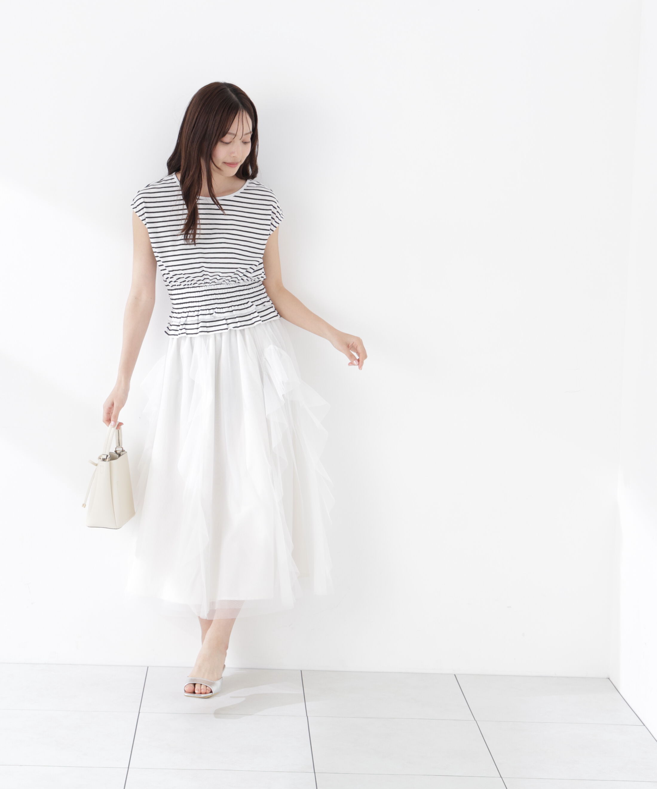 PROPORTION BODY DRESSING「ウエストギャザーカットトップス」|Tシャツ・カットソー|