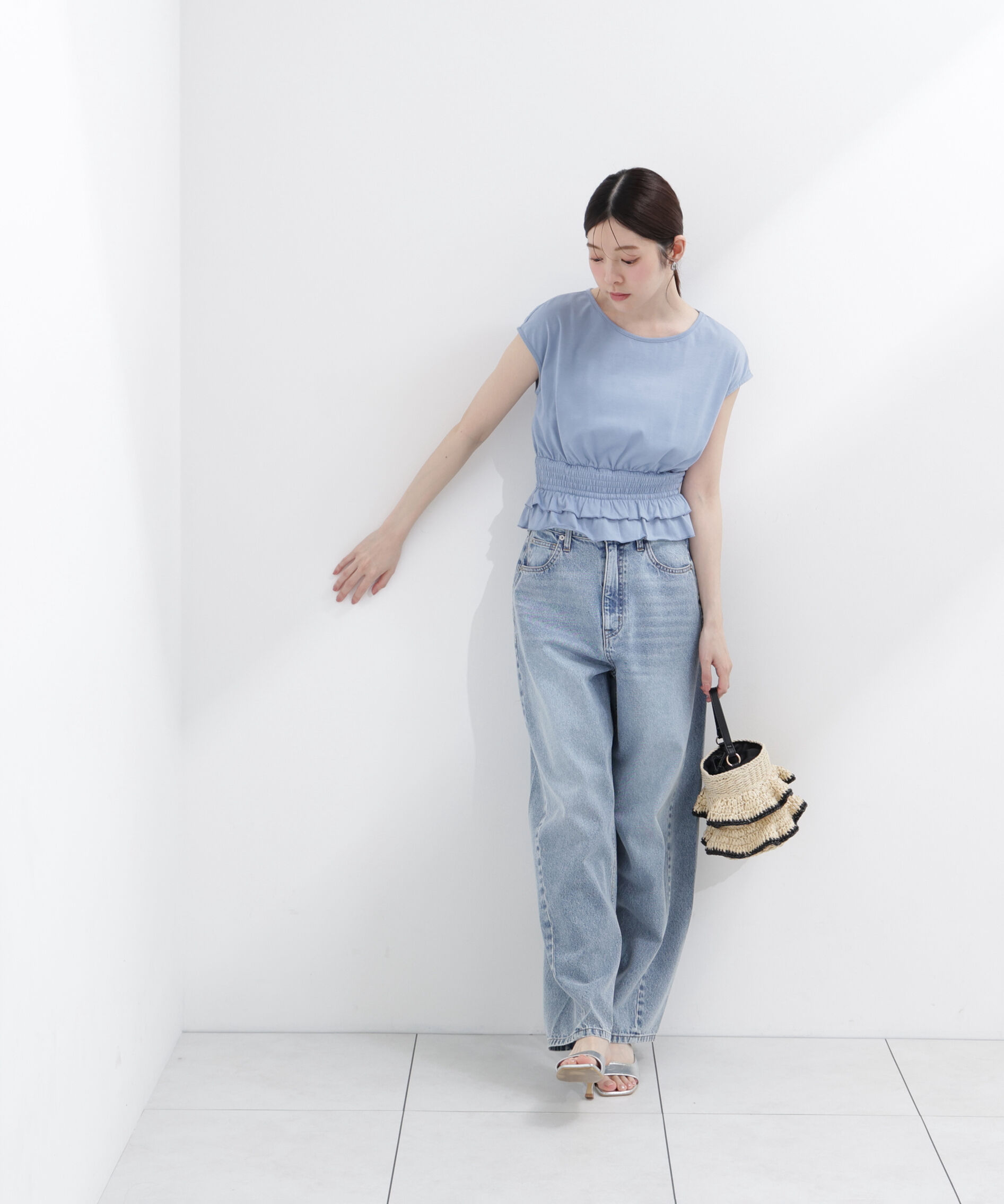 PROPORTION BODY DRESSING「ウエストギャザーカットトップス」|Tシャツ・カットソー|