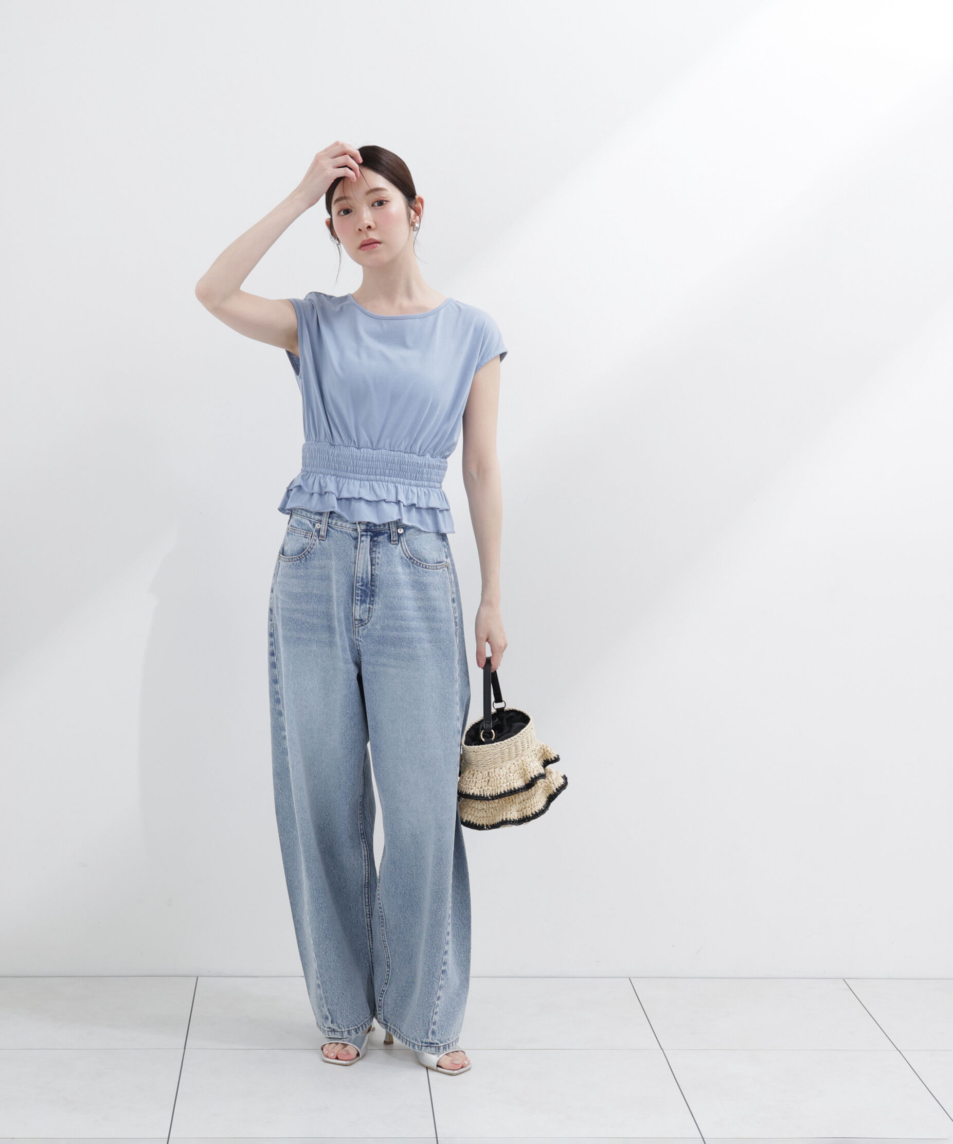 PROPORTION BODY DRESSING「ウエストギャザーカットトップス」|Tシャツ・カットソー|