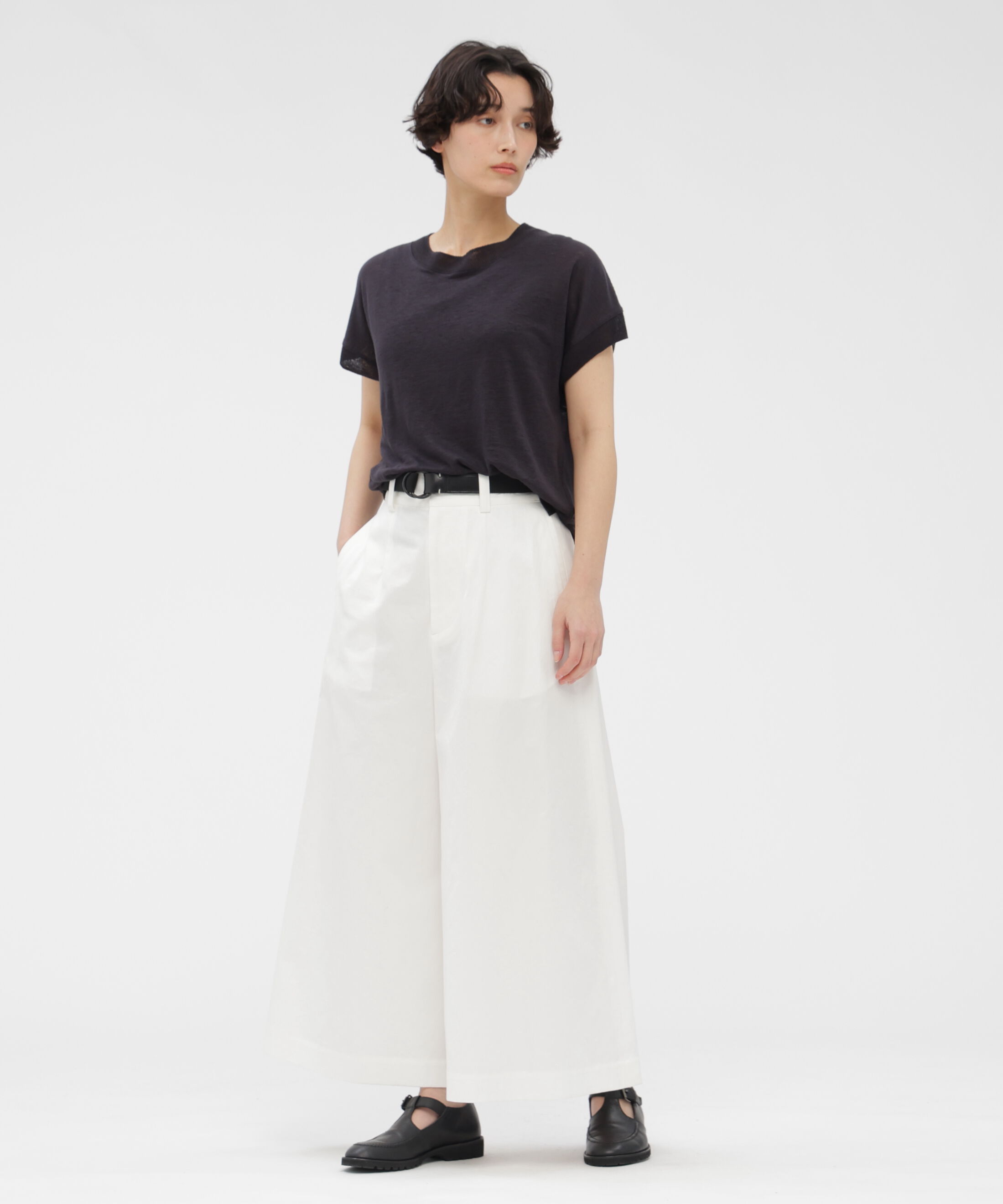  「STIFF COTTON TWILL TROUSERS」|キュロット|