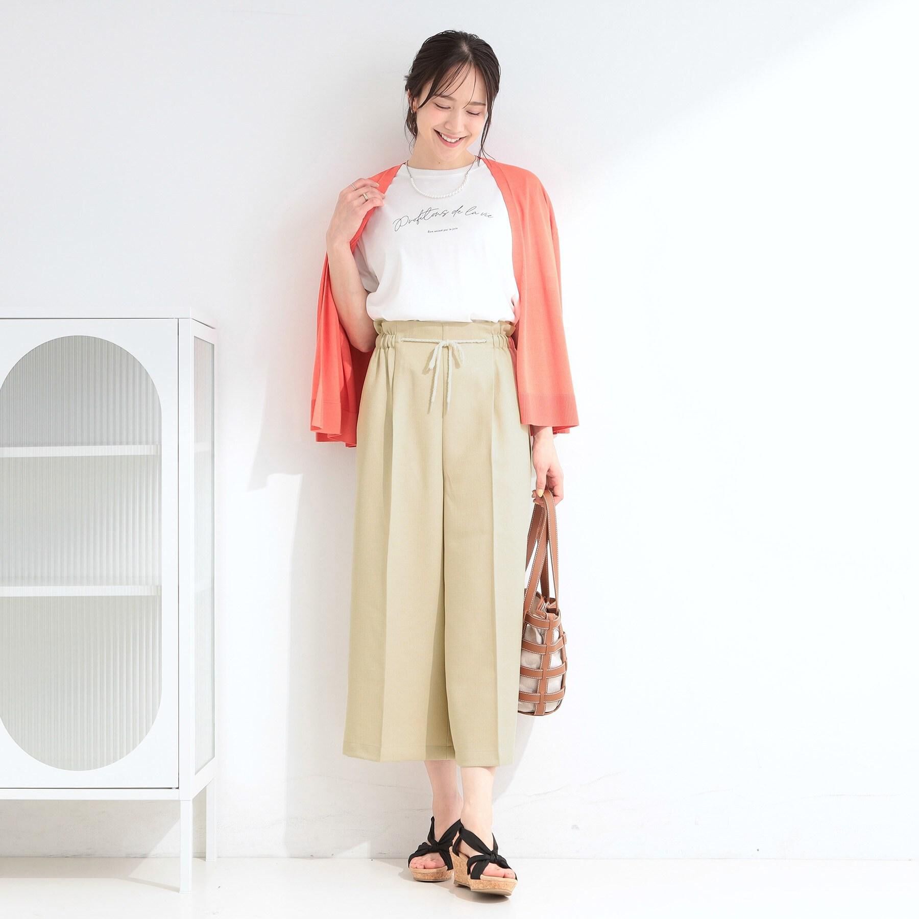 SHOO･LA･RUE「【ひんやり/S-LL/洗濯機可】色・柄選べる お袖チュールレイヤード プリントアソートTシャツ」|Tシャツ・カットソー|