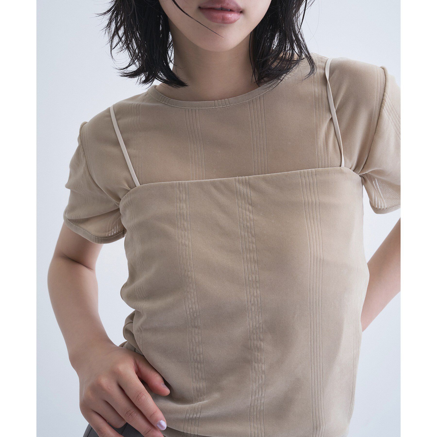 CODE A「【Cup-in】Robert P． Miller｜Flocky bustier」|キャミソール|ベージュ(052)