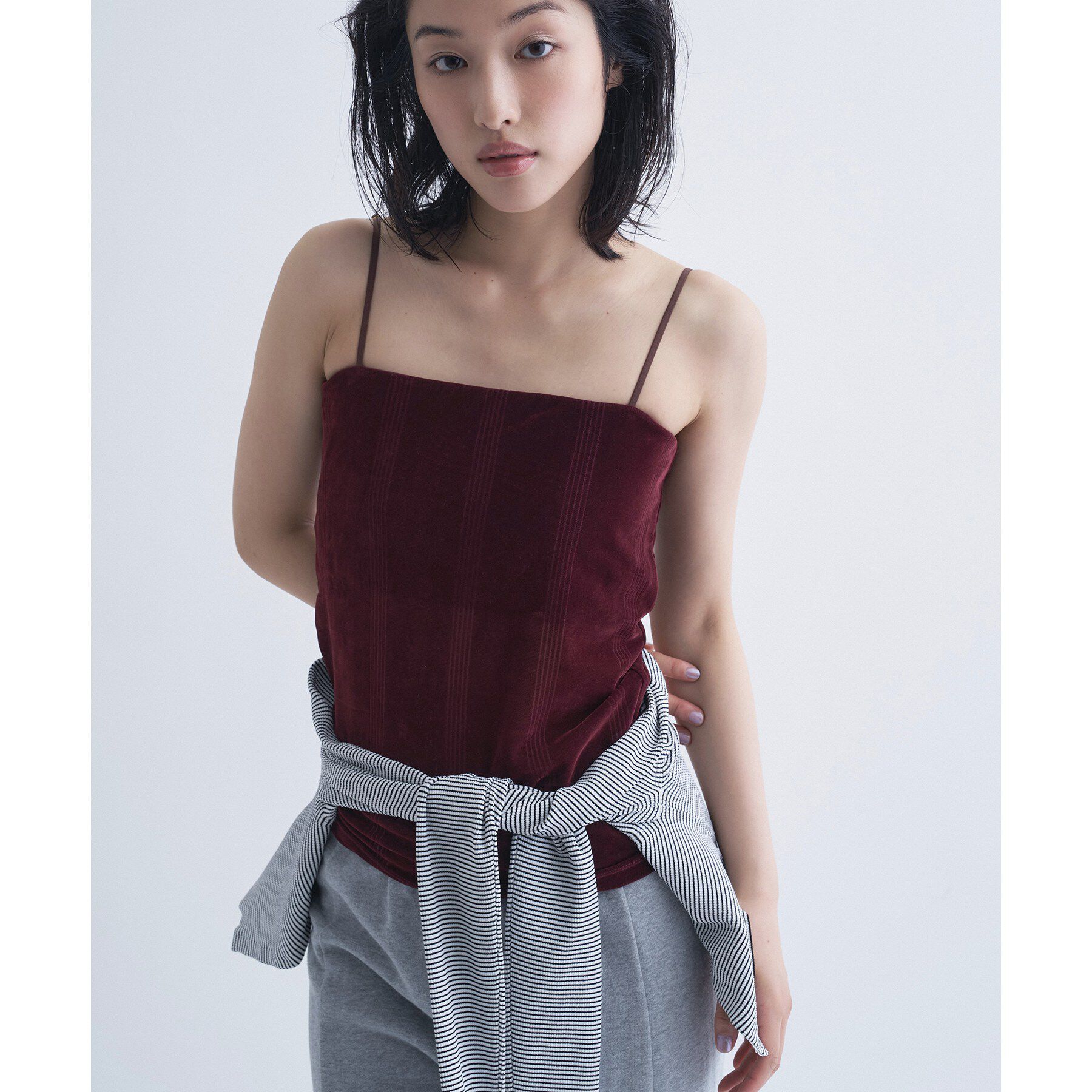 CODE A「【Cup-in】Robert P． Miller｜Flocky bustier」|キャミソール|ボルドー(064)