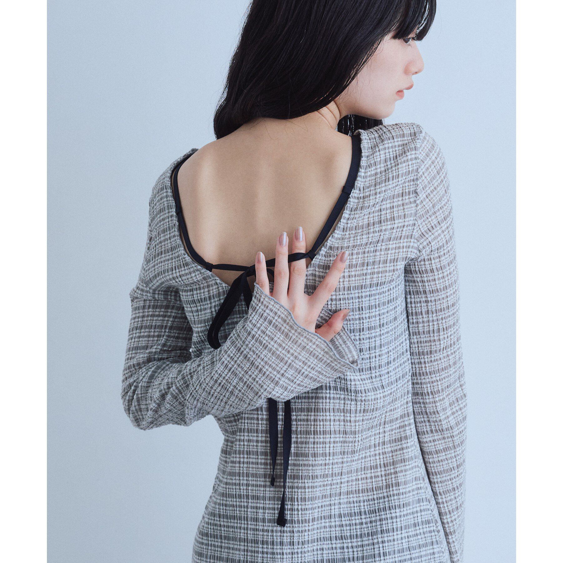 CODE A「open back check tunic」|Tシャツ・カットソー|