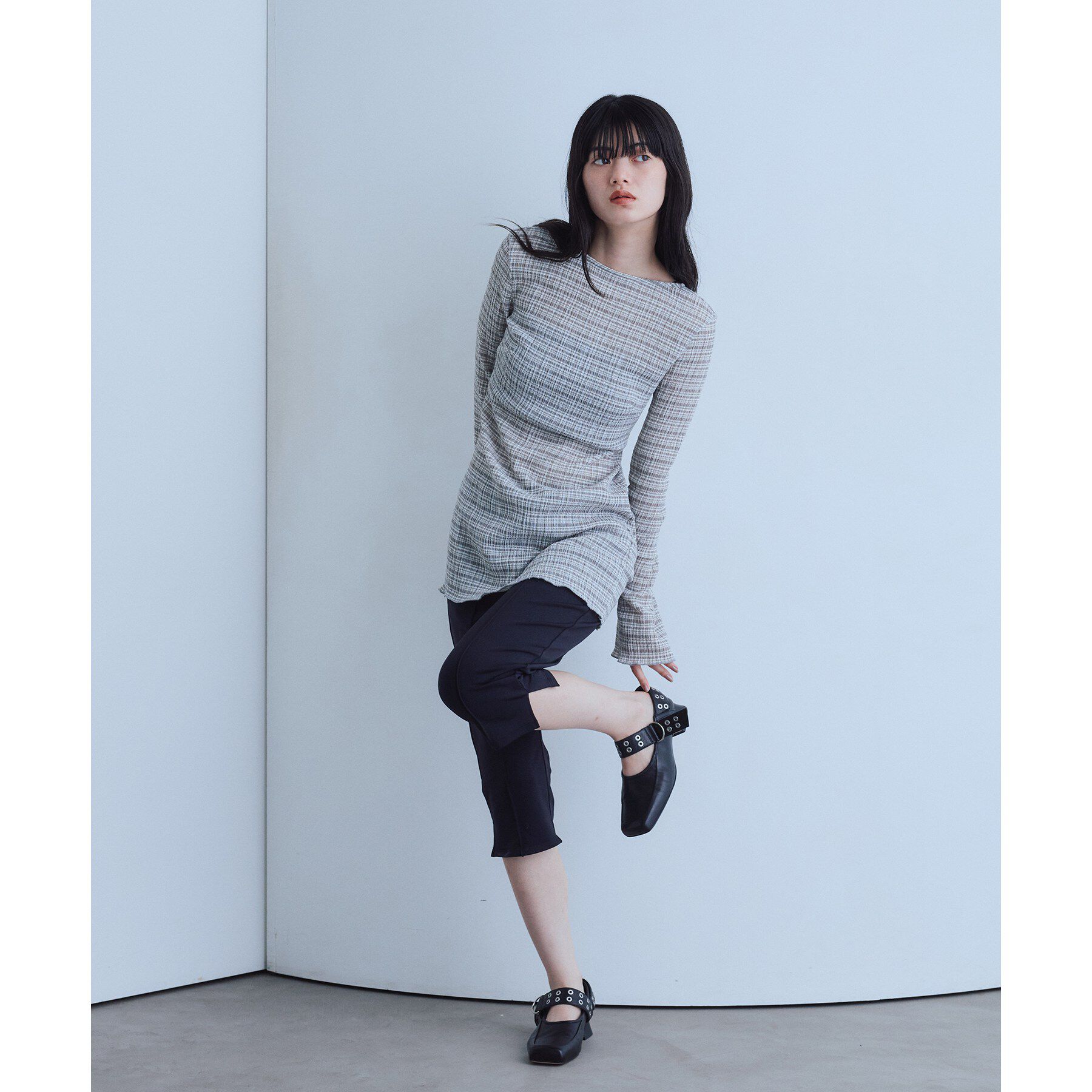 CODE A「open back check tunic」|Tシャツ・カットソー|